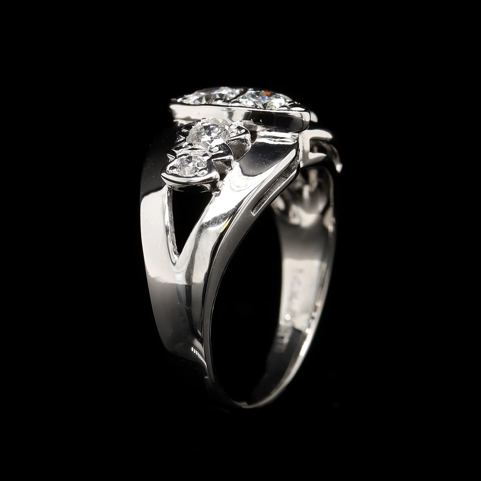 14K White Gold Estate Diamond Ring - Image 2