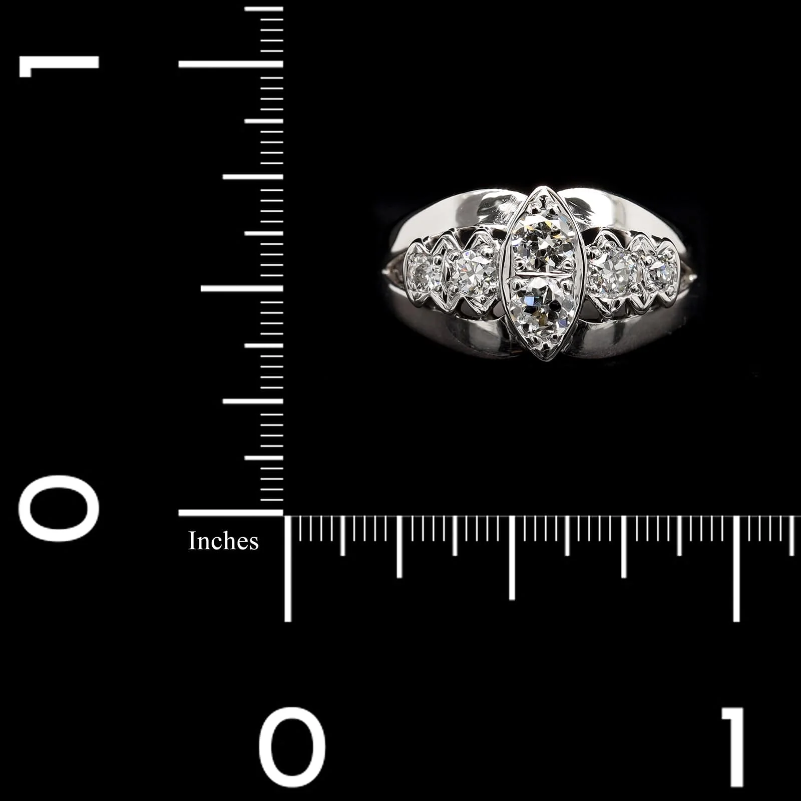 14K White Gold Estate Diamond Ring - Image 3