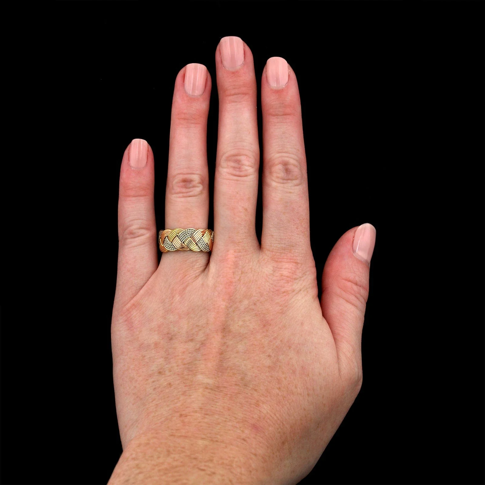 14K Tricolor Gold Estate Woven Band - Image 2