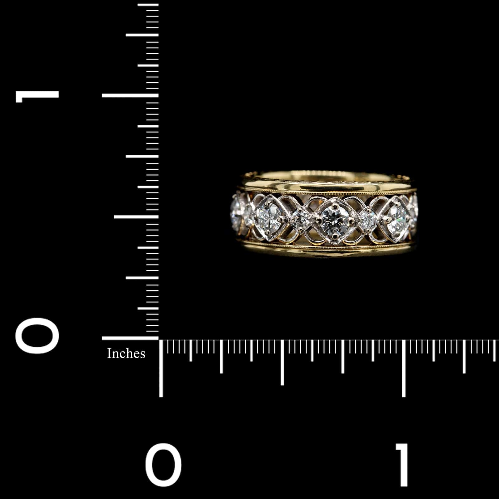 Jack Kelege 18K two-tone Gold Estate Diamond Band - Image 3