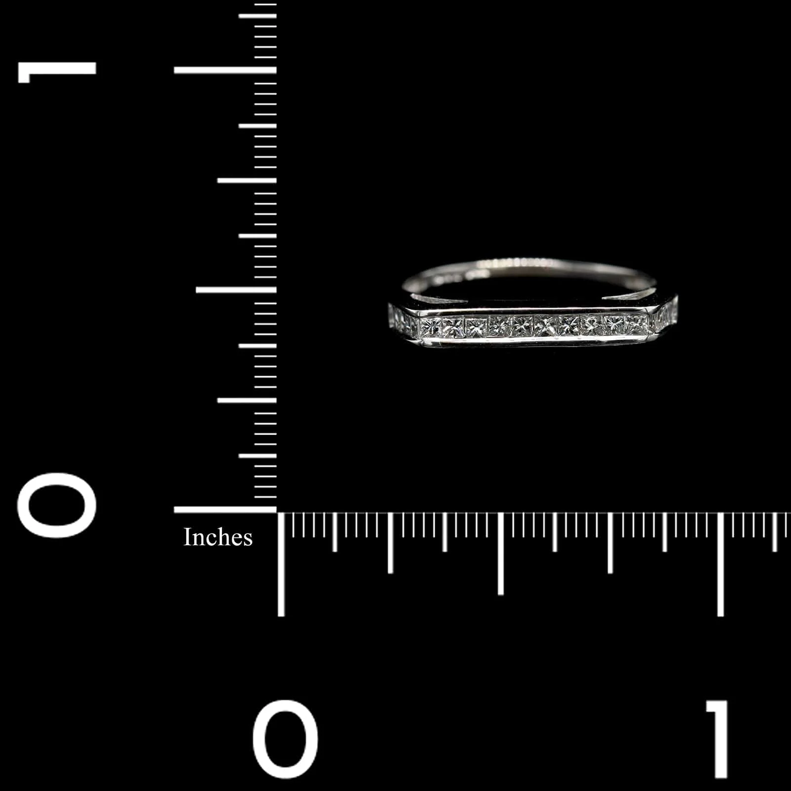14K White Gold Estate Diamond Channel Band - Image 3