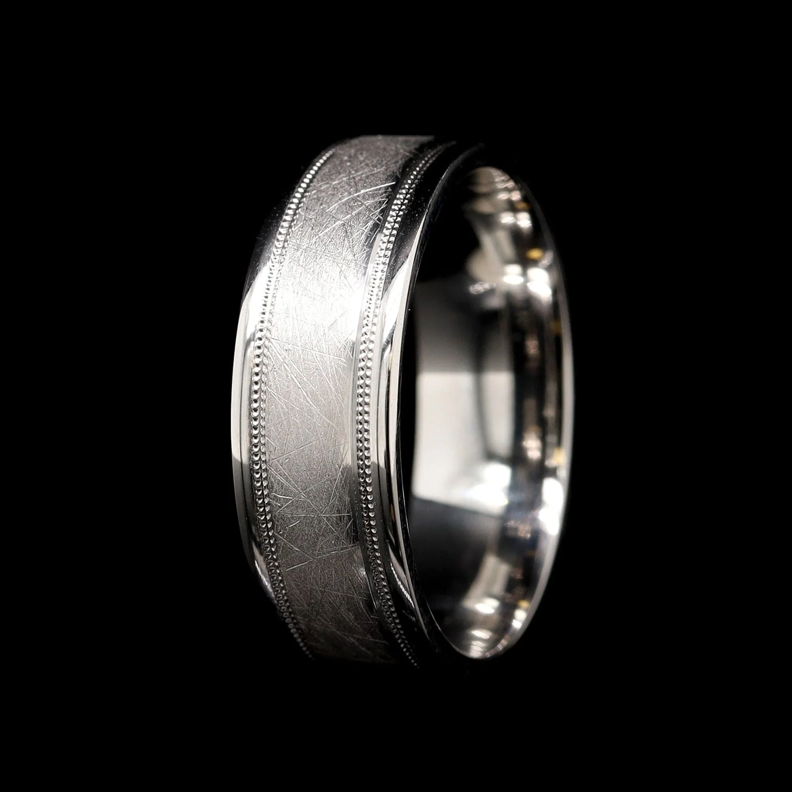 14K White Gold Estate Wedding Band - Image 2