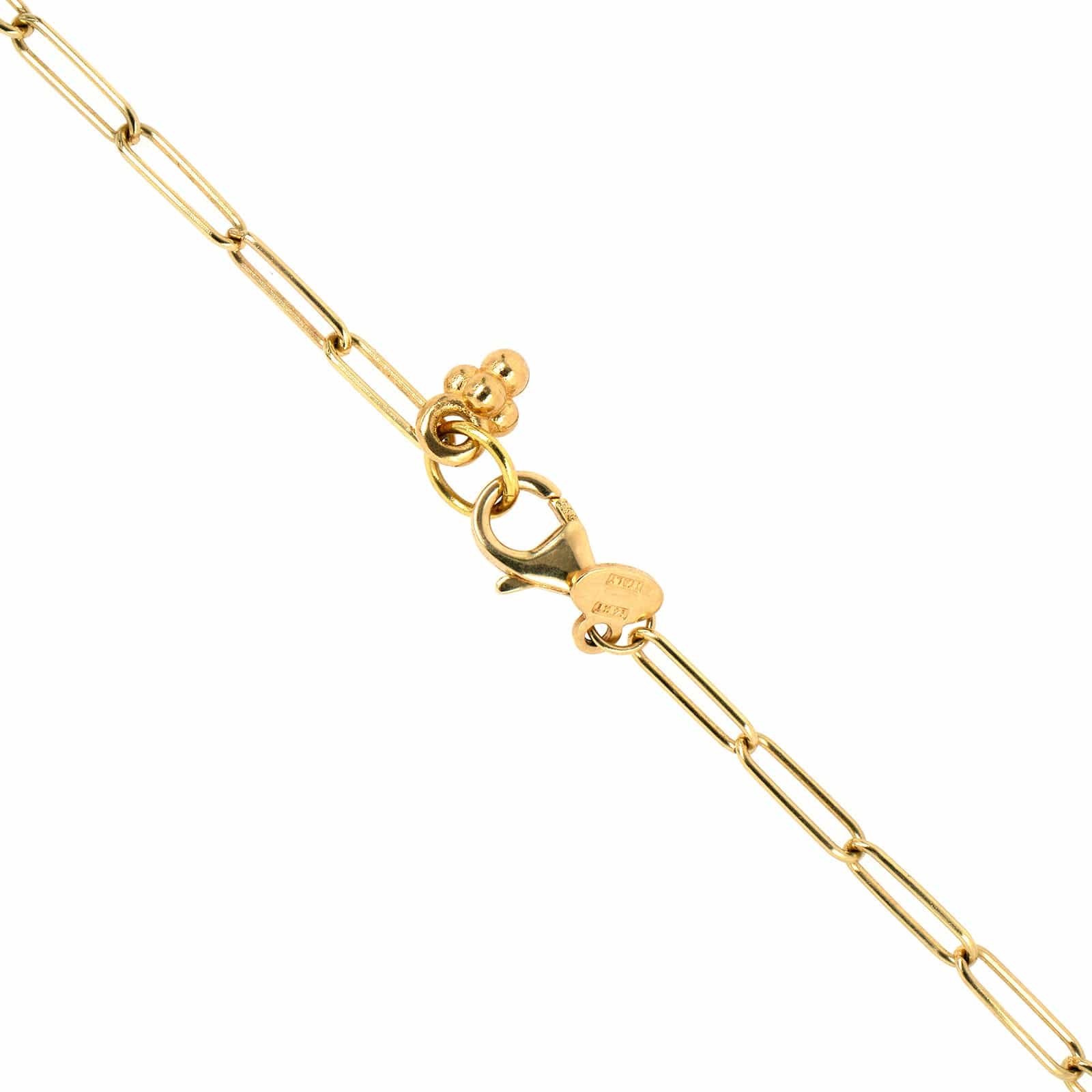 14K Yellow Gold Round Wire Small Oval Chain Necklace - Image 2