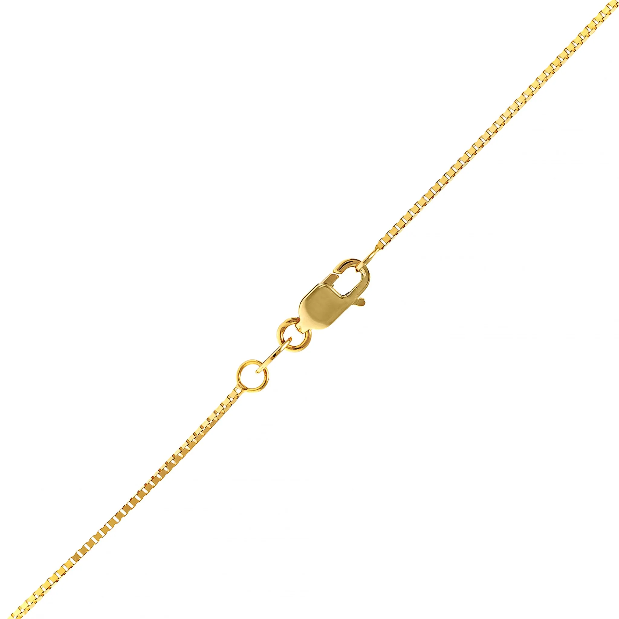 14K Yellow Gold .75mm Box Chain Necklace - Image 2