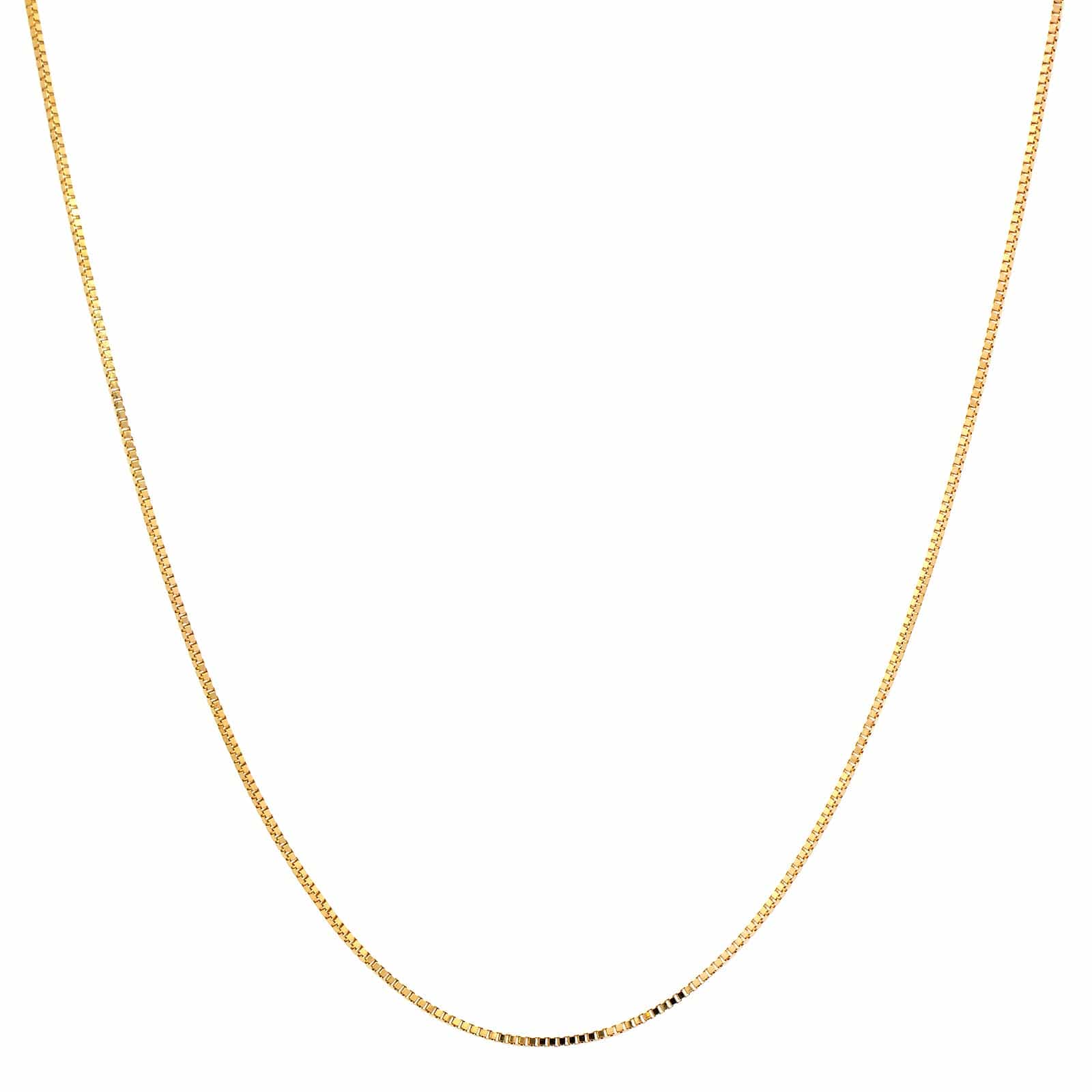 14K Yellow Gold Mirror Box Chain Necklace