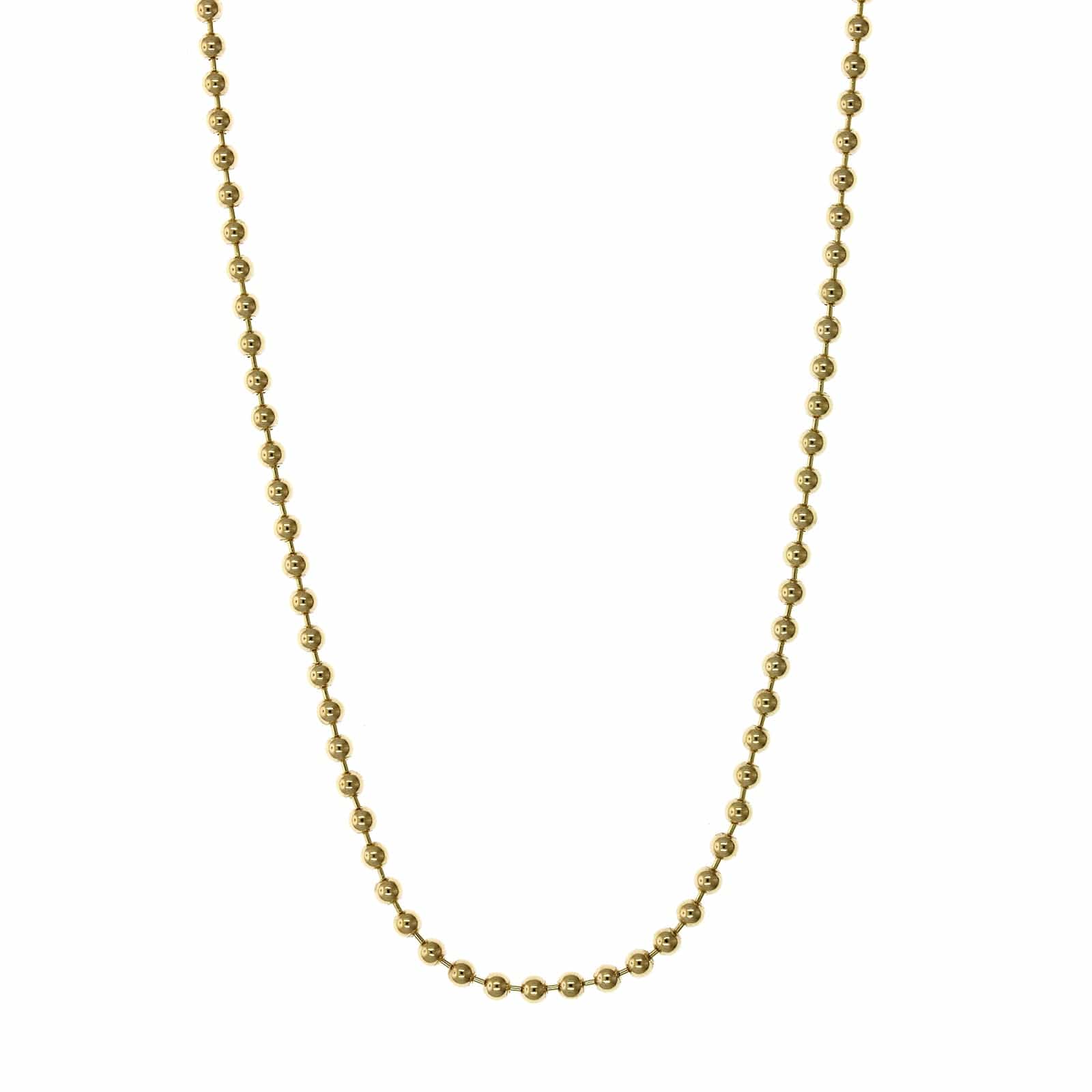 14K Yellow Gold Bead Chain Necklace