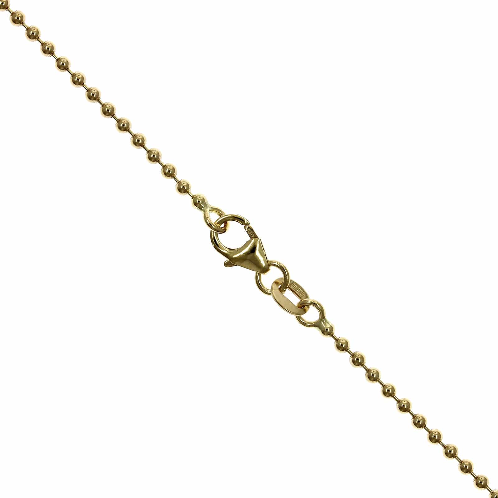 14K Yellow Gold Bead Chain Necklace - Image 2