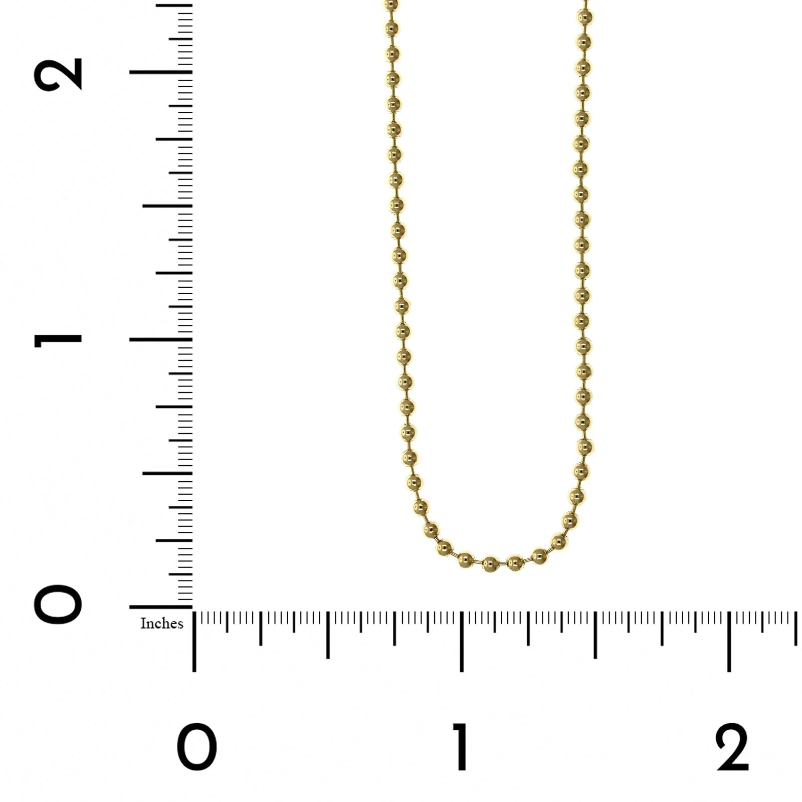 14K Yellow Gold Bead Chain Necklace - Image 3