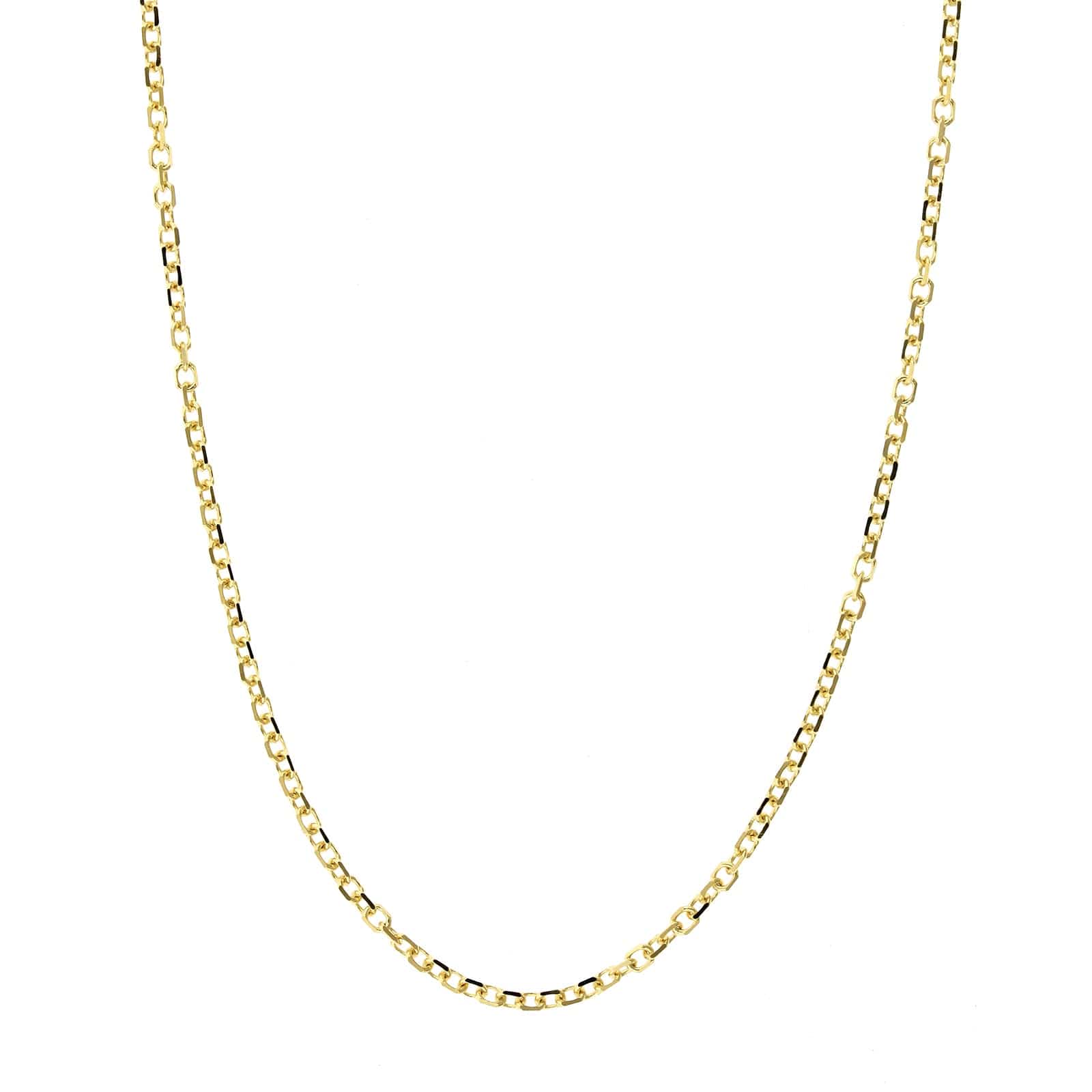 14K Yellow Gold Diamond Cut Cable Chain Necklace