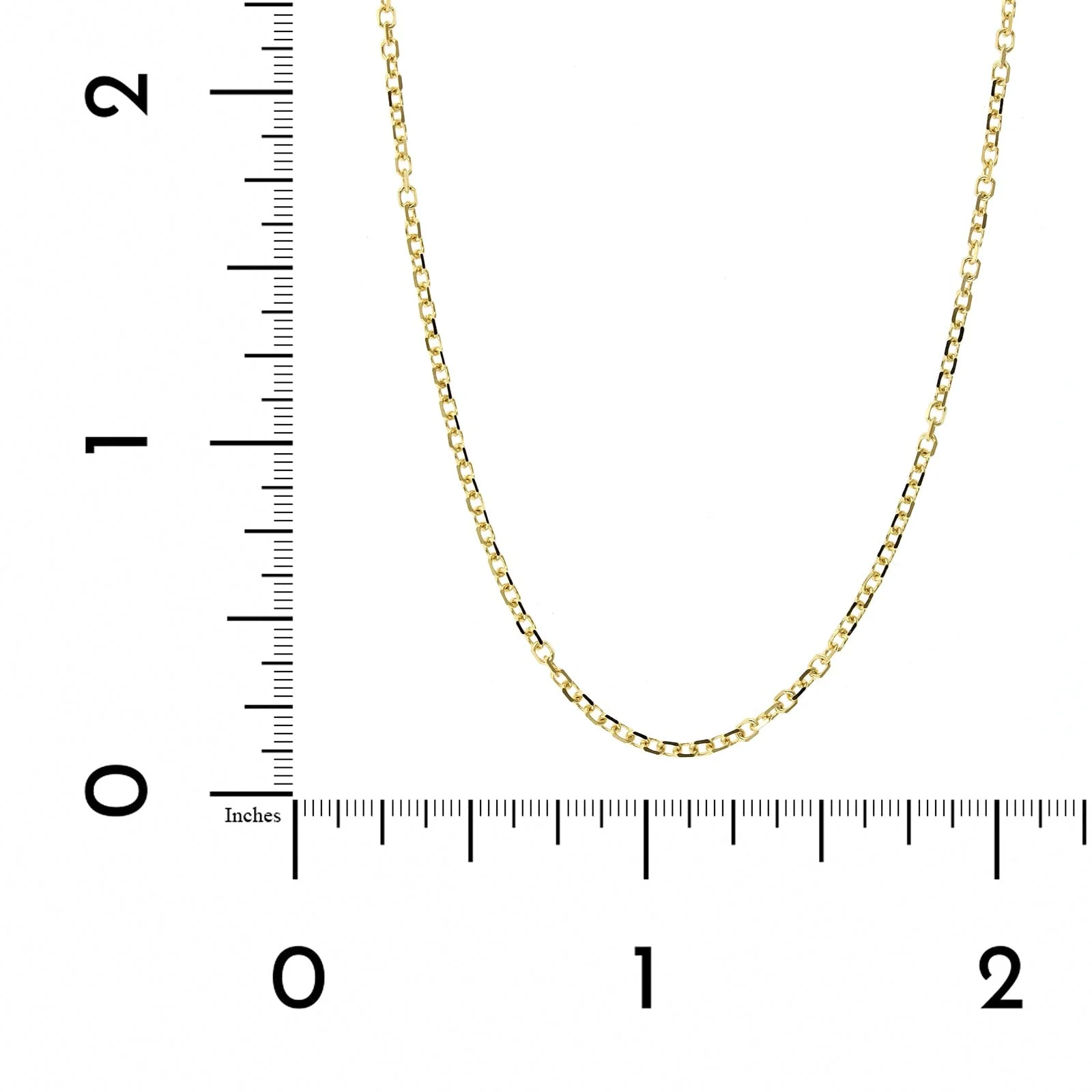 14K Yellow Gold Diamond Cut Cable Chain Necklace - Image 3
