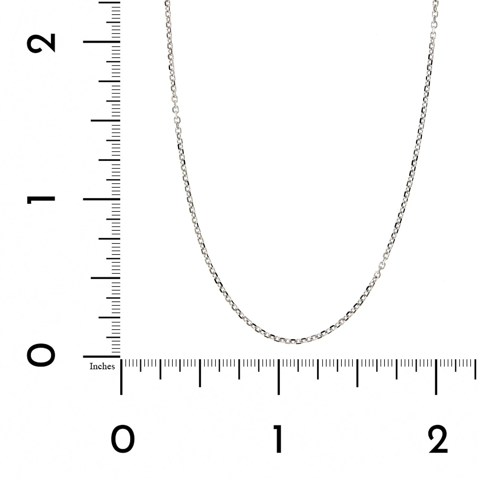 14K White Gold Cable Chain Necklace - Image 3