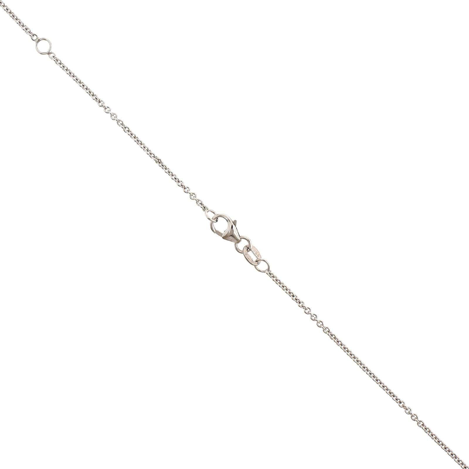 18K White Gold 16-18" Round Cable Chain Necklace - Image 2