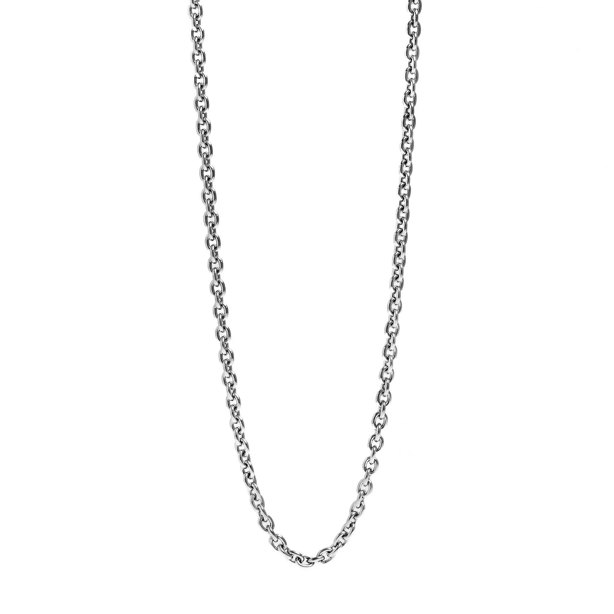 Platinum 2.2mm Round Cable Chain Necklace