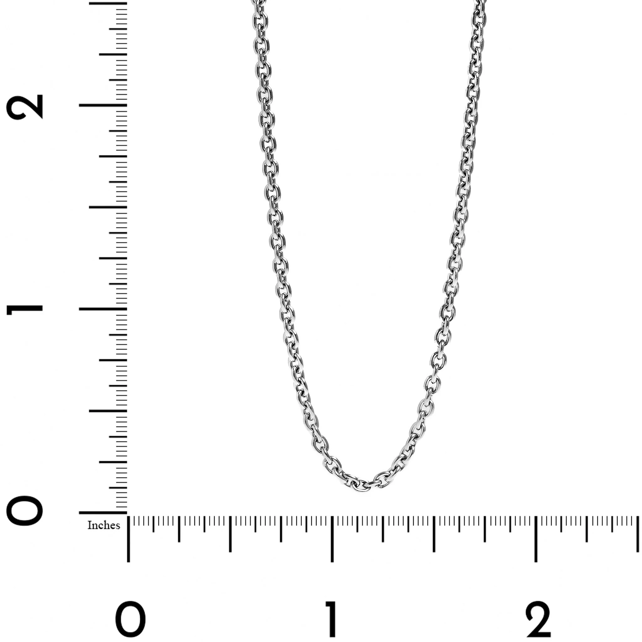 Platinum 2.2mm Round Cable Chain Necklace - Image 3