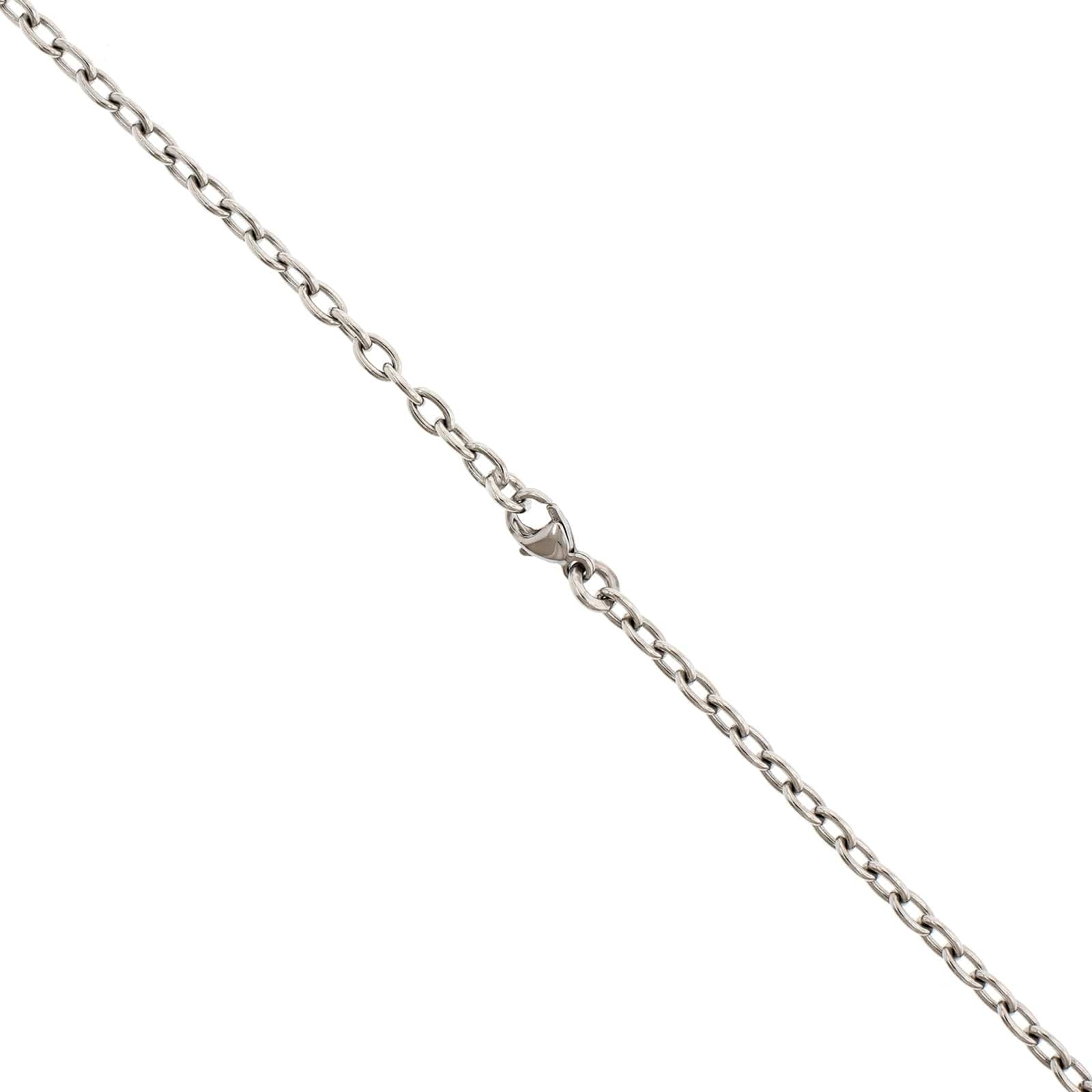 Platinum 18" Solid Cable Chain Necklace - Image 2