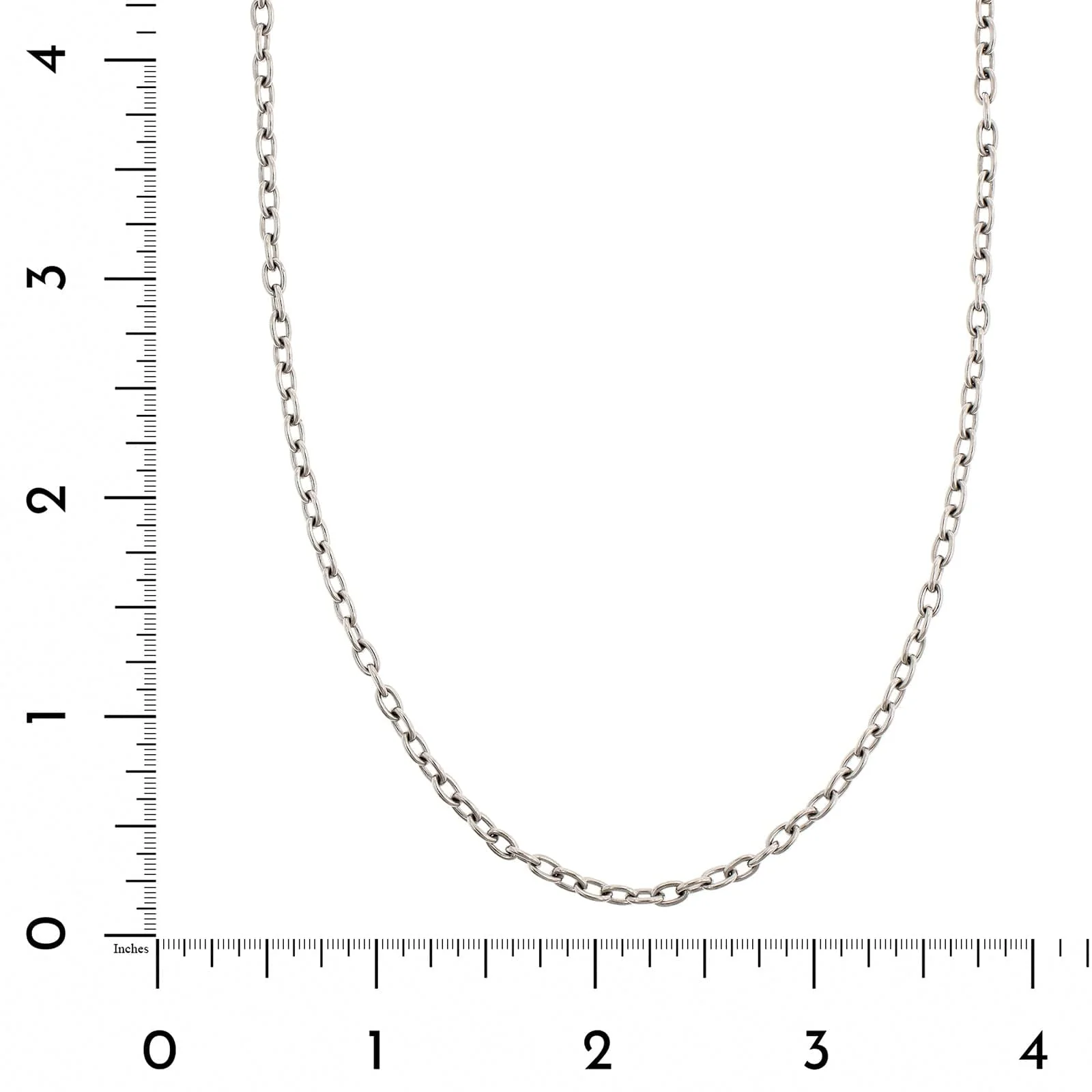 Platinum 18" Solid Cable Chain Necklace - Image 3