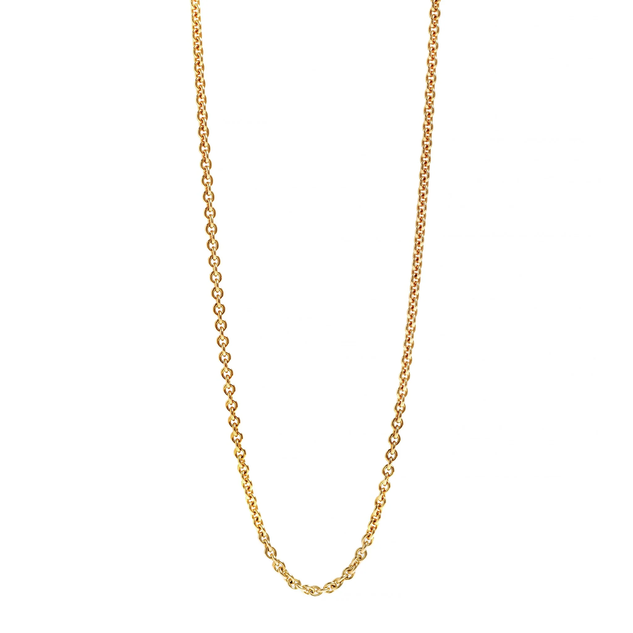18K Yellow Gold 1.6mm Round Cable Chain Necklace