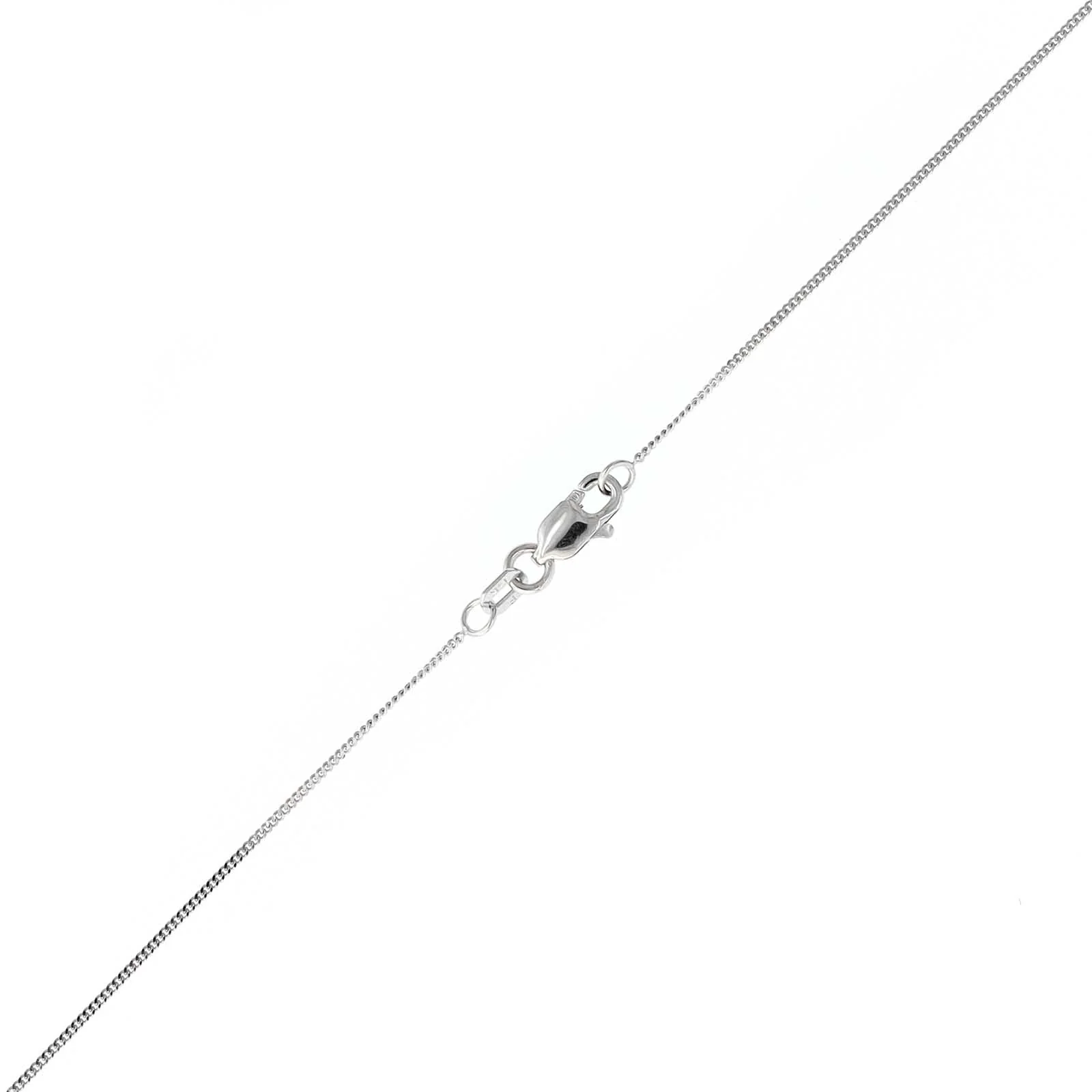 14K White Gold 18" Micro Curb Chain Necklace - Image 2