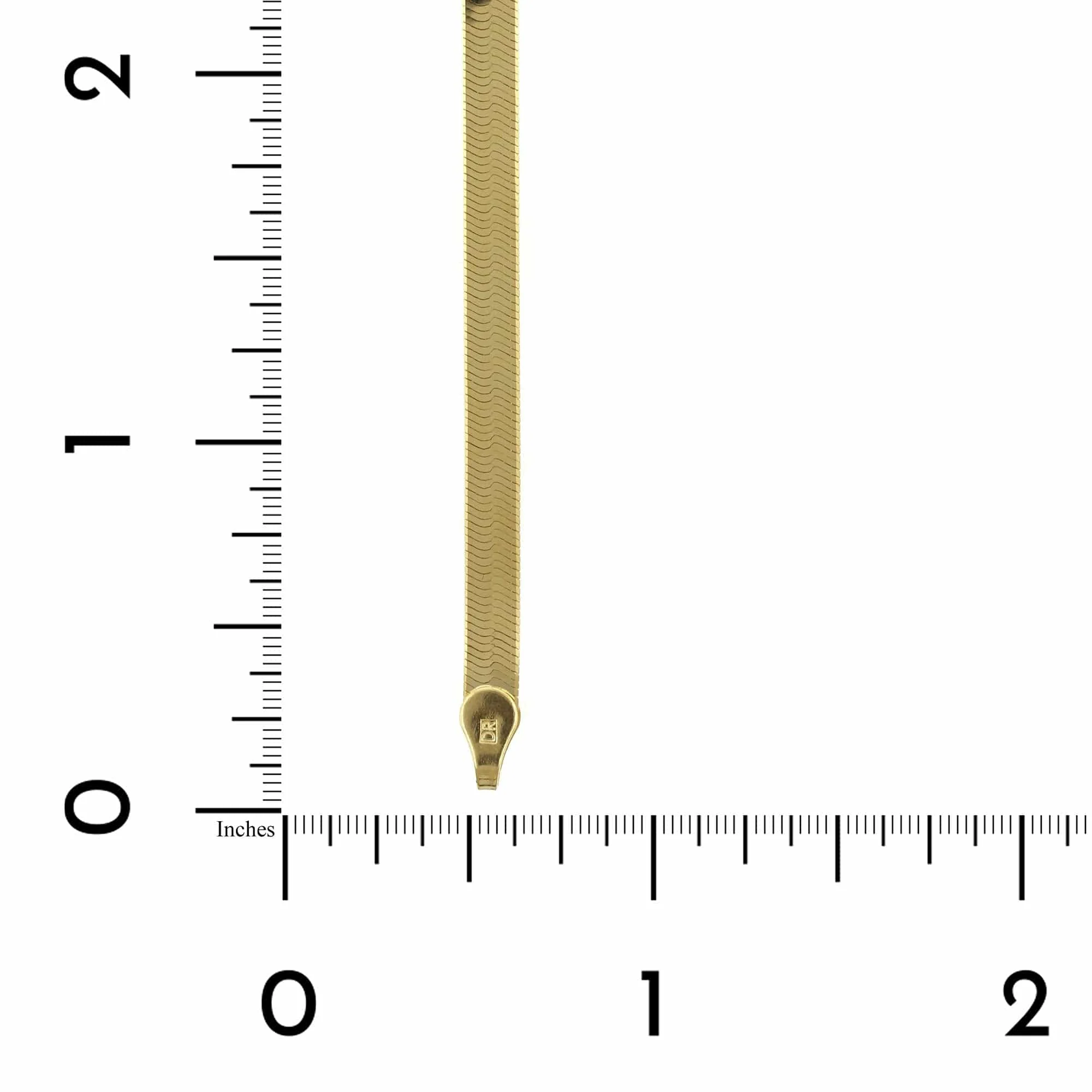 14K Yellow Gold Herringbone Chain Necklace - Image 4