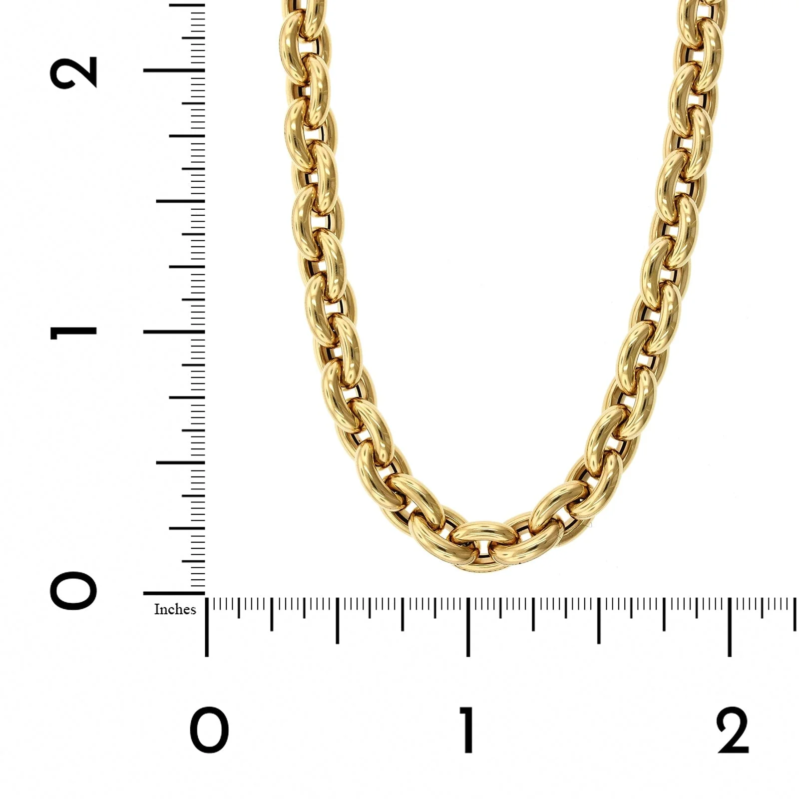 14K Yellow Gold Oval Rolo Chain Necklace - Image 3
