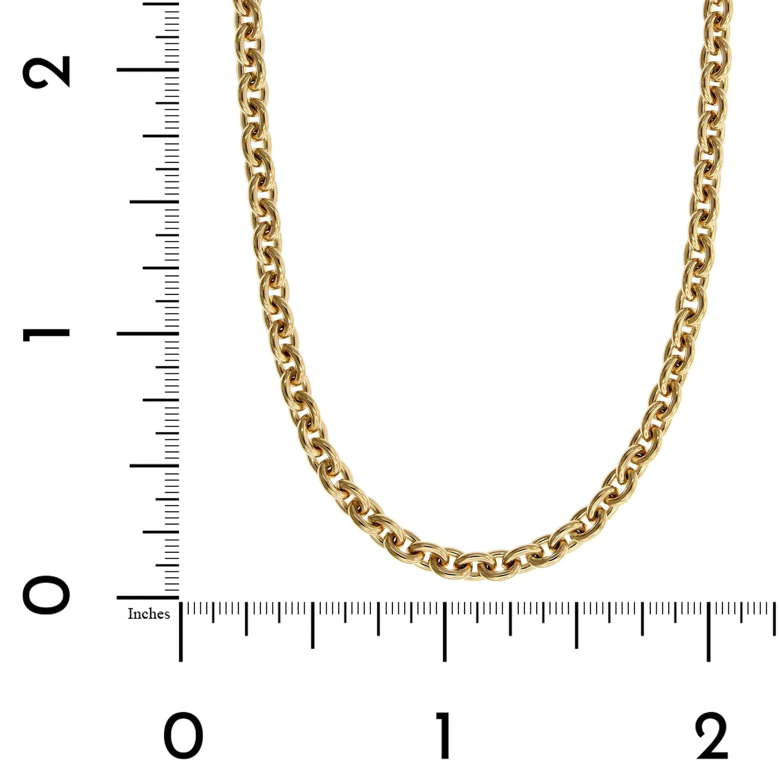 18K Yellow Gold Rolo Link Chain - Image 3