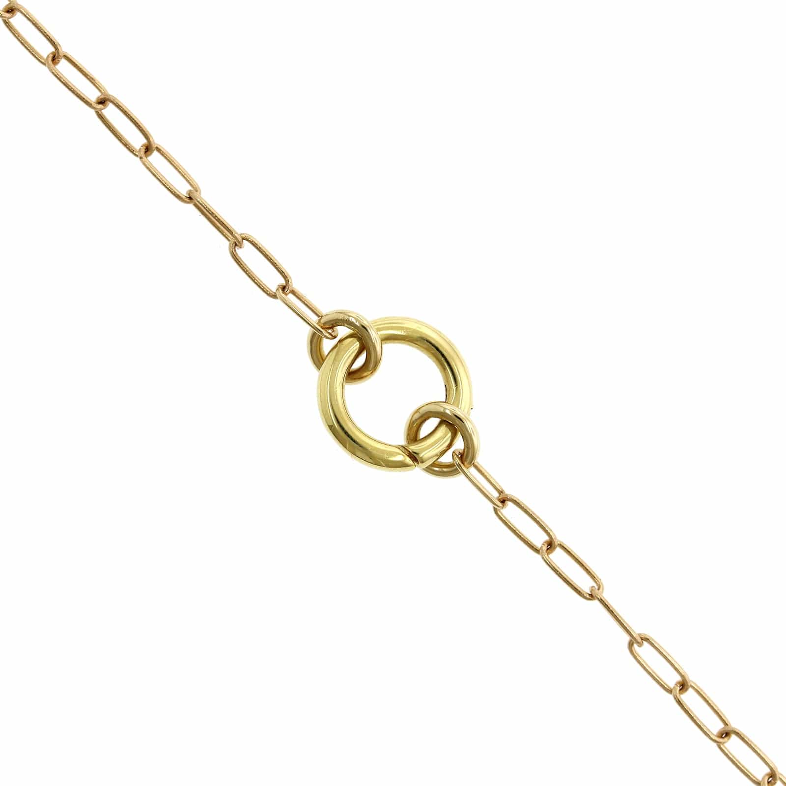 14K Yellow Gold Paperclip Necklace with Enhancer Charm - Image 2