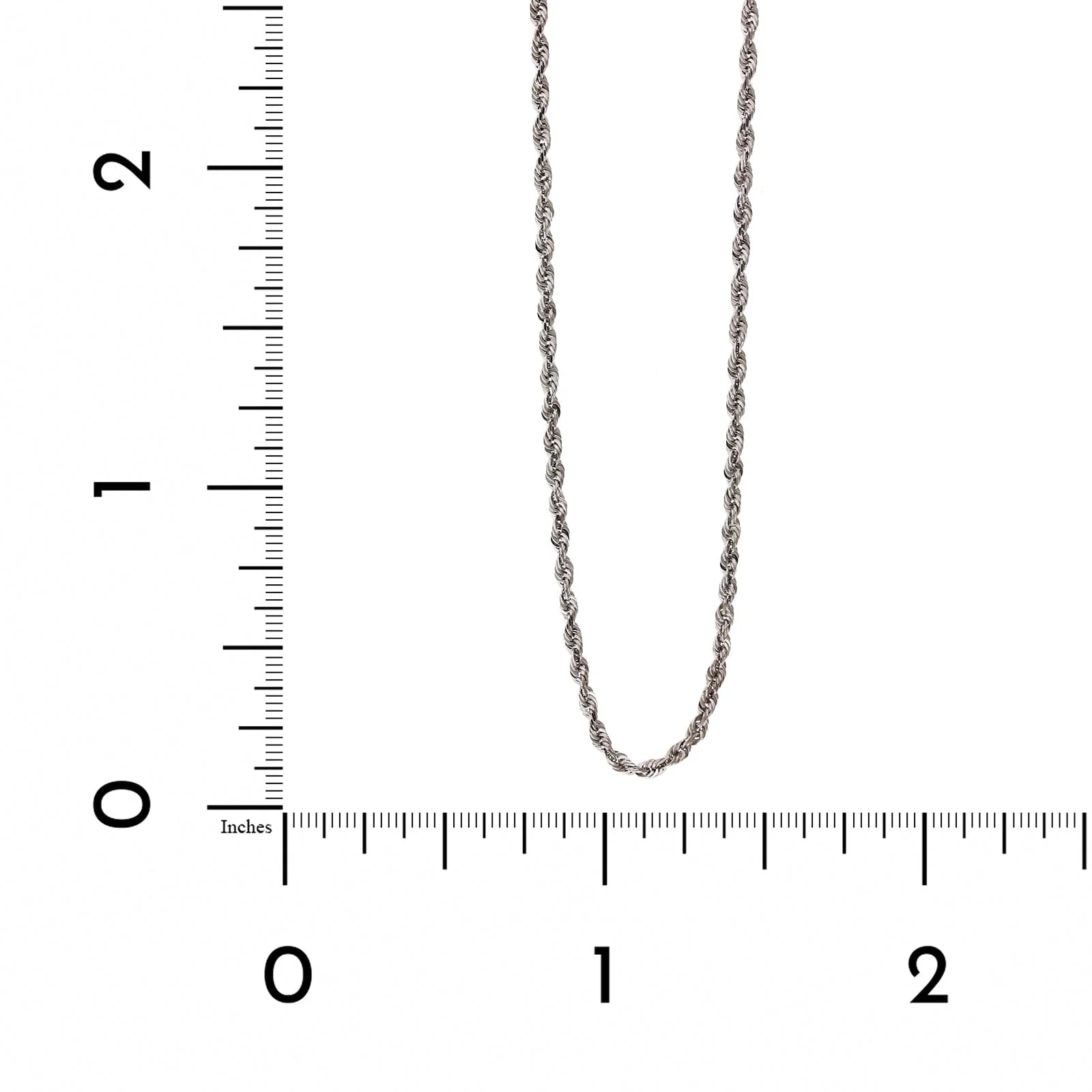 14K White Gold Rope Chain Necklace - Image 3