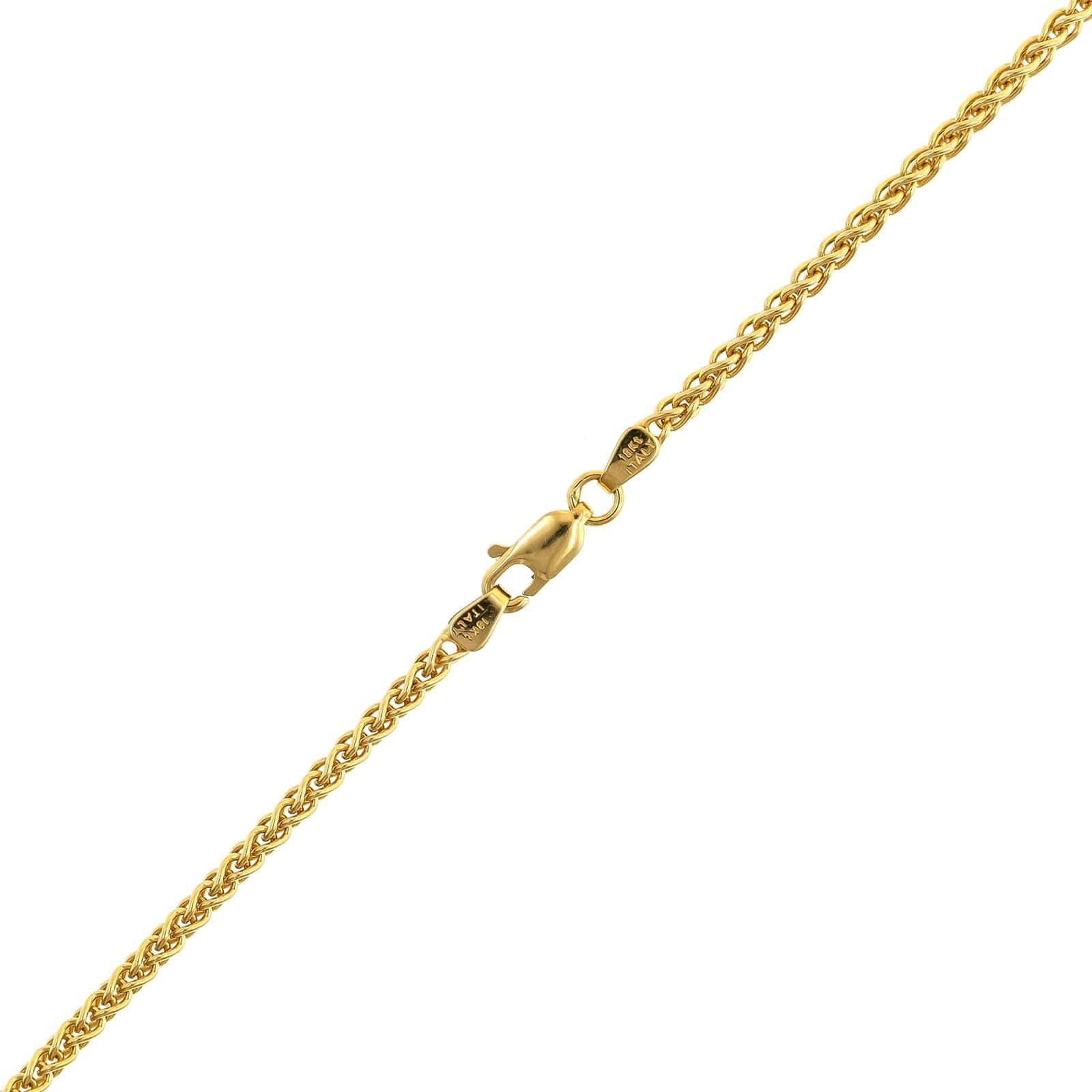 18K Yellow Gold Wheat Chain Necklace - Image 2