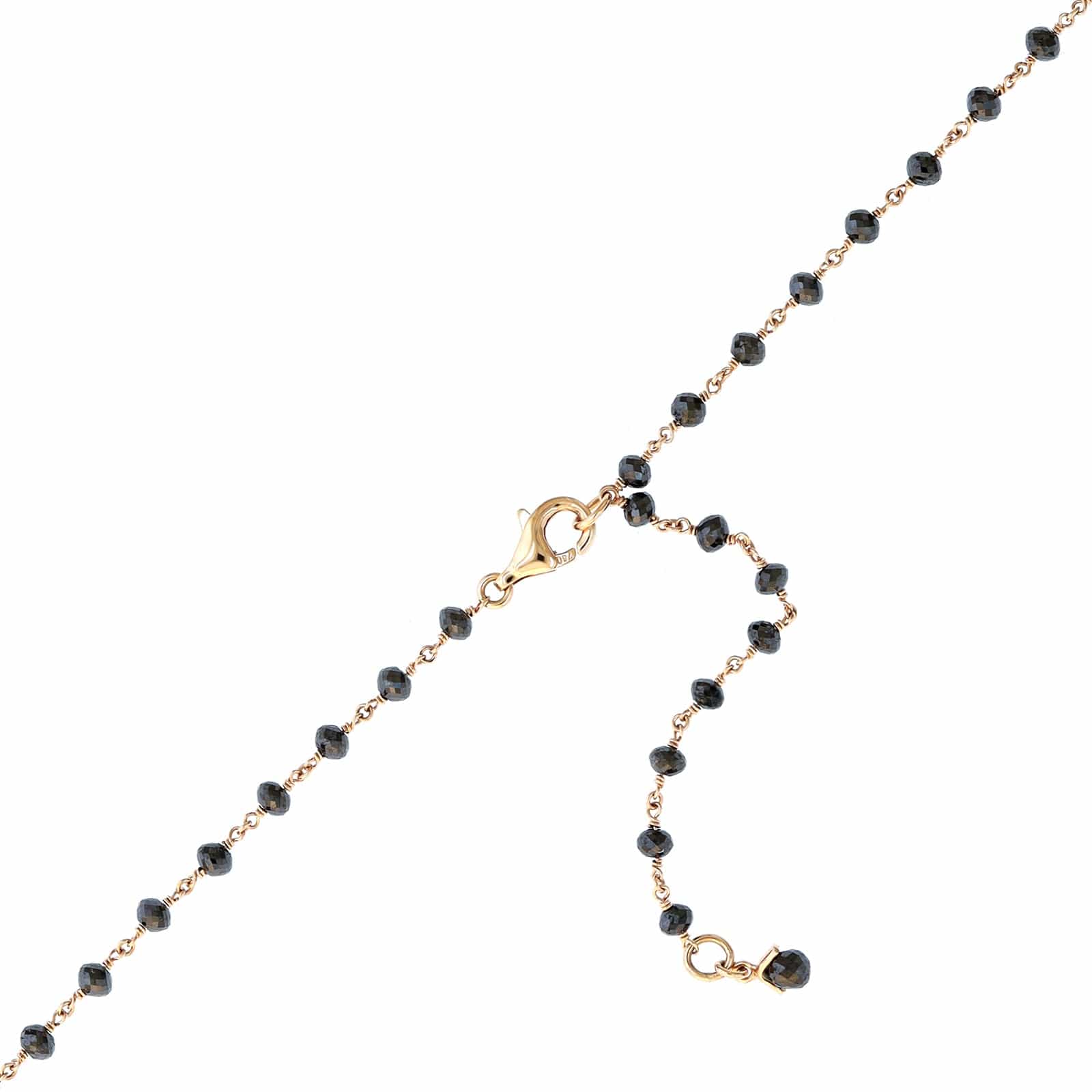 Etho Maria 18K Rose Gold Black Diamond Briolette Necklace - Image 2