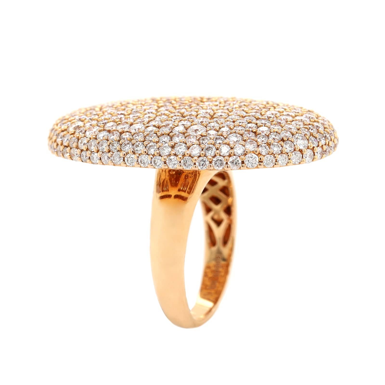 Etho Maria 18K Rose Gold Large Oval Pave Diamond Ring - Image 2