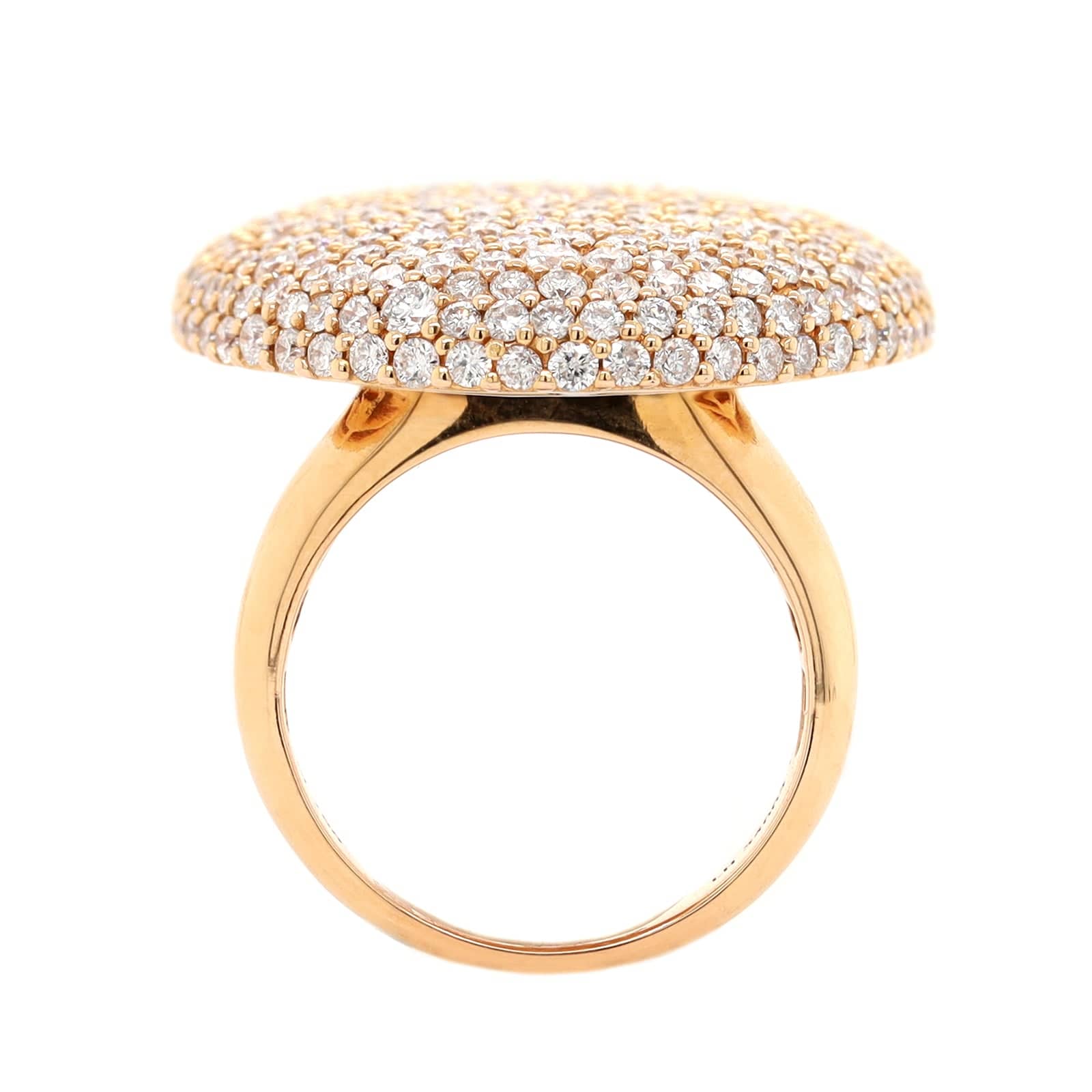 Etho Maria 18K Rose Gold Large Oval Pave Diamond Ring - Image 3