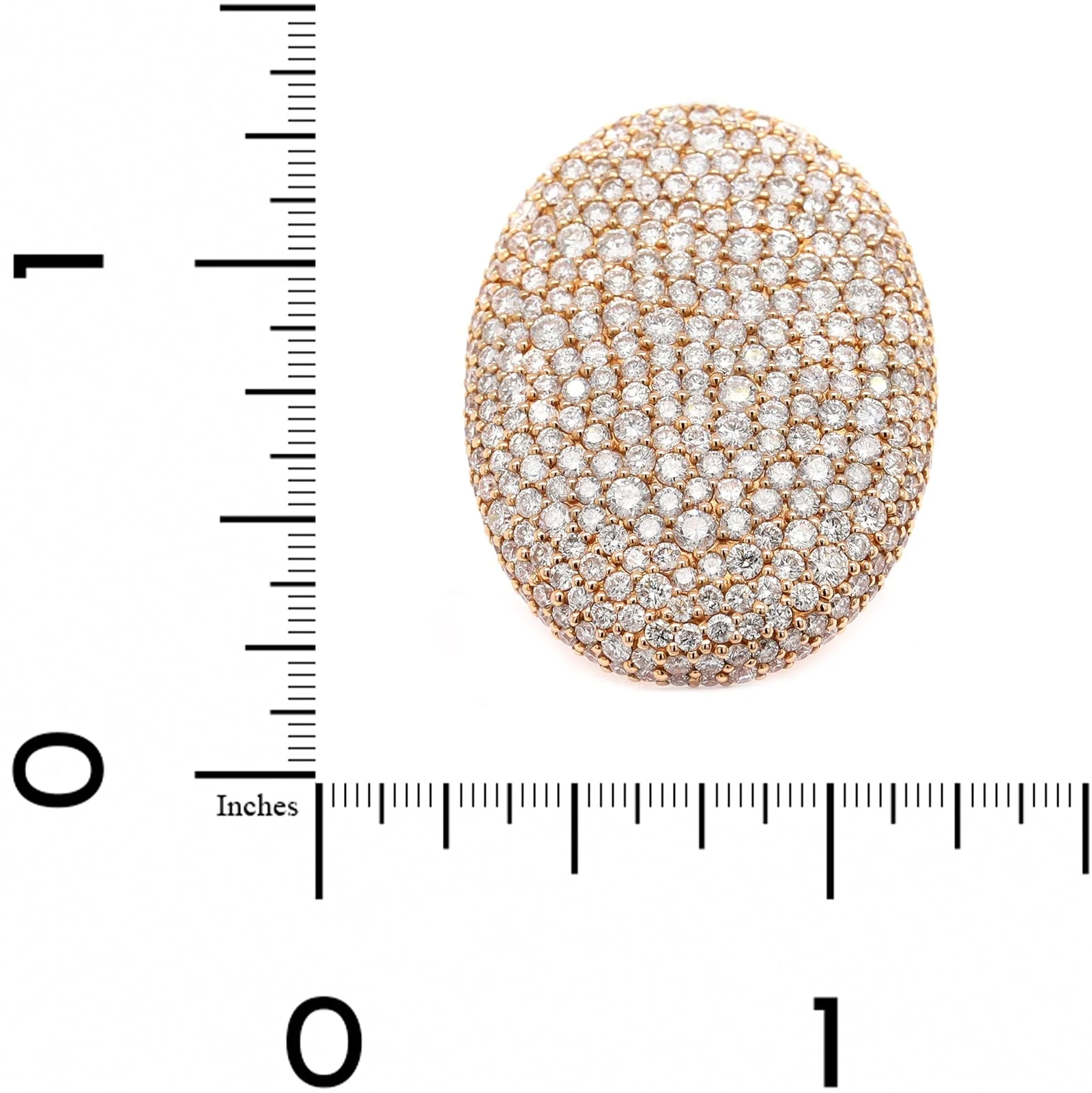 Etho Maria 18K Rose Gold Large Oval Pave Diamond Ring - Image 4