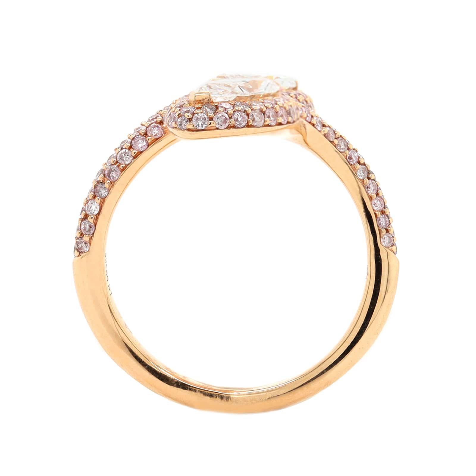 Etho Maria 18K Rose Gold Pinkish Diamond Snake Ring - Image 3