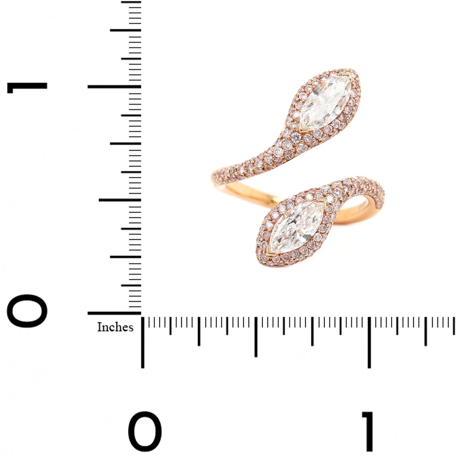 Etho Maria 18K Rose Gold Pinkish Diamond Snake Ring - Image 4