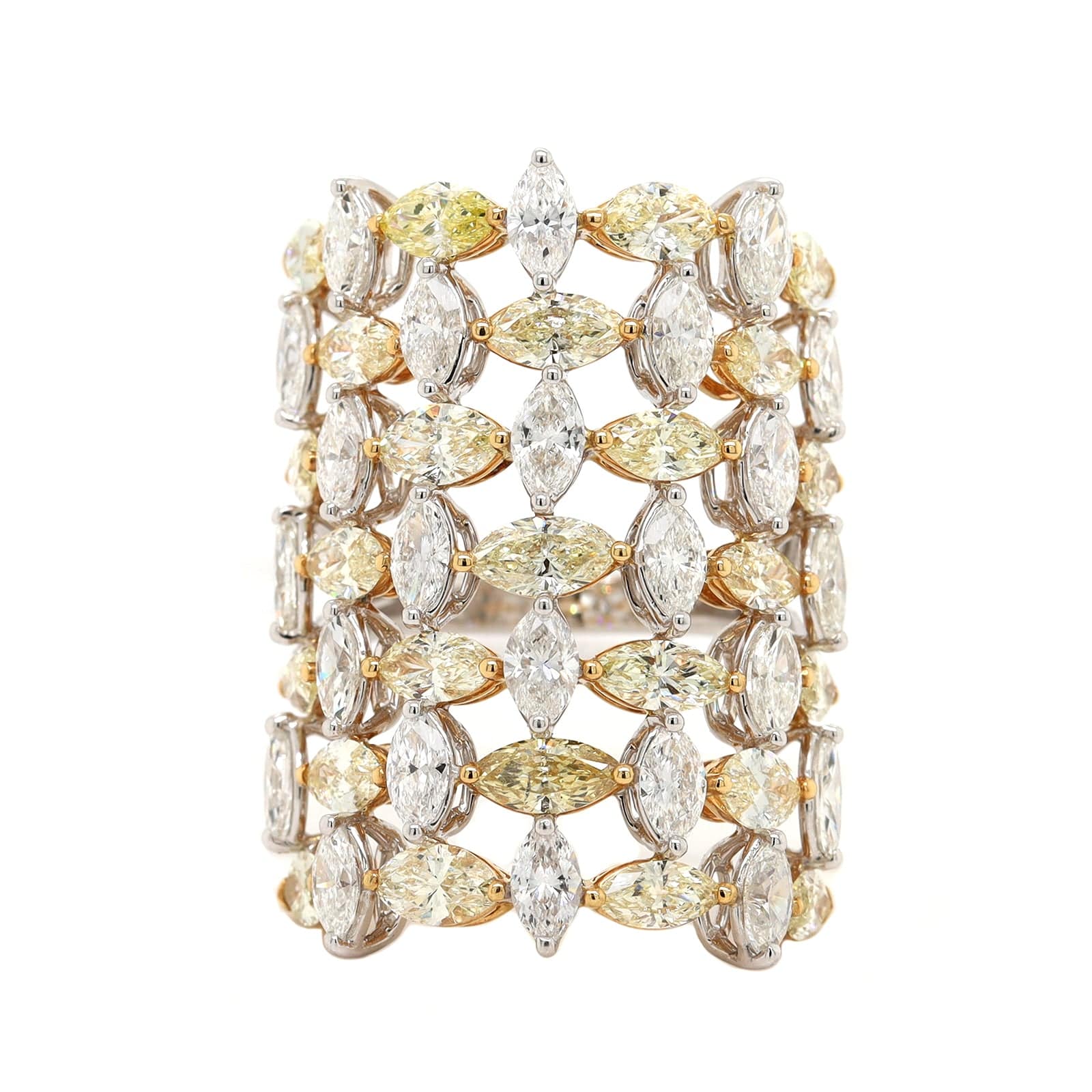 Etho Maria 18K Two-Tone Gold White and Yellow Marquise Diamond Ring