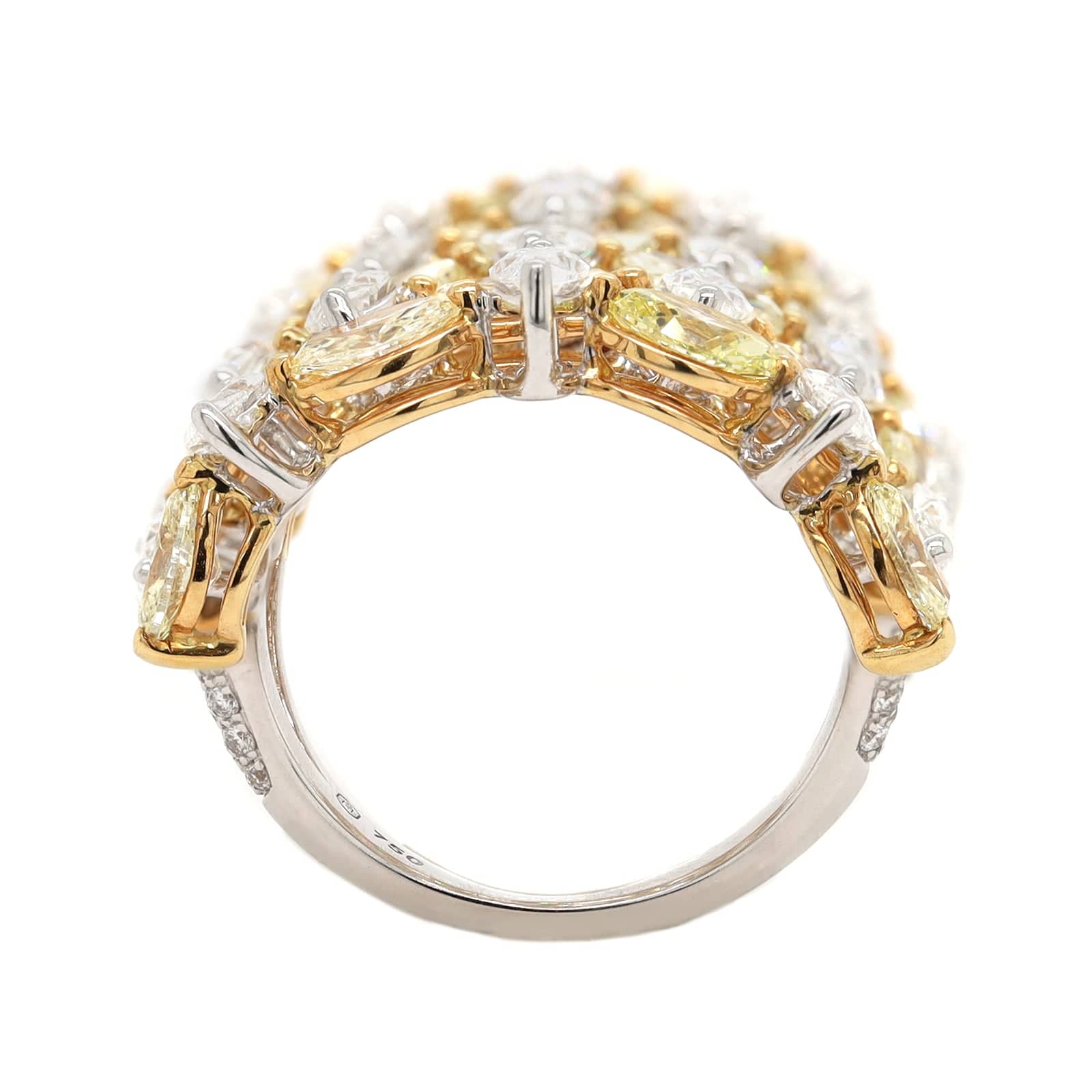 Etho Maria 18K Two-Tone Gold White and Yellow Marquise Diamond Ring - Image 3