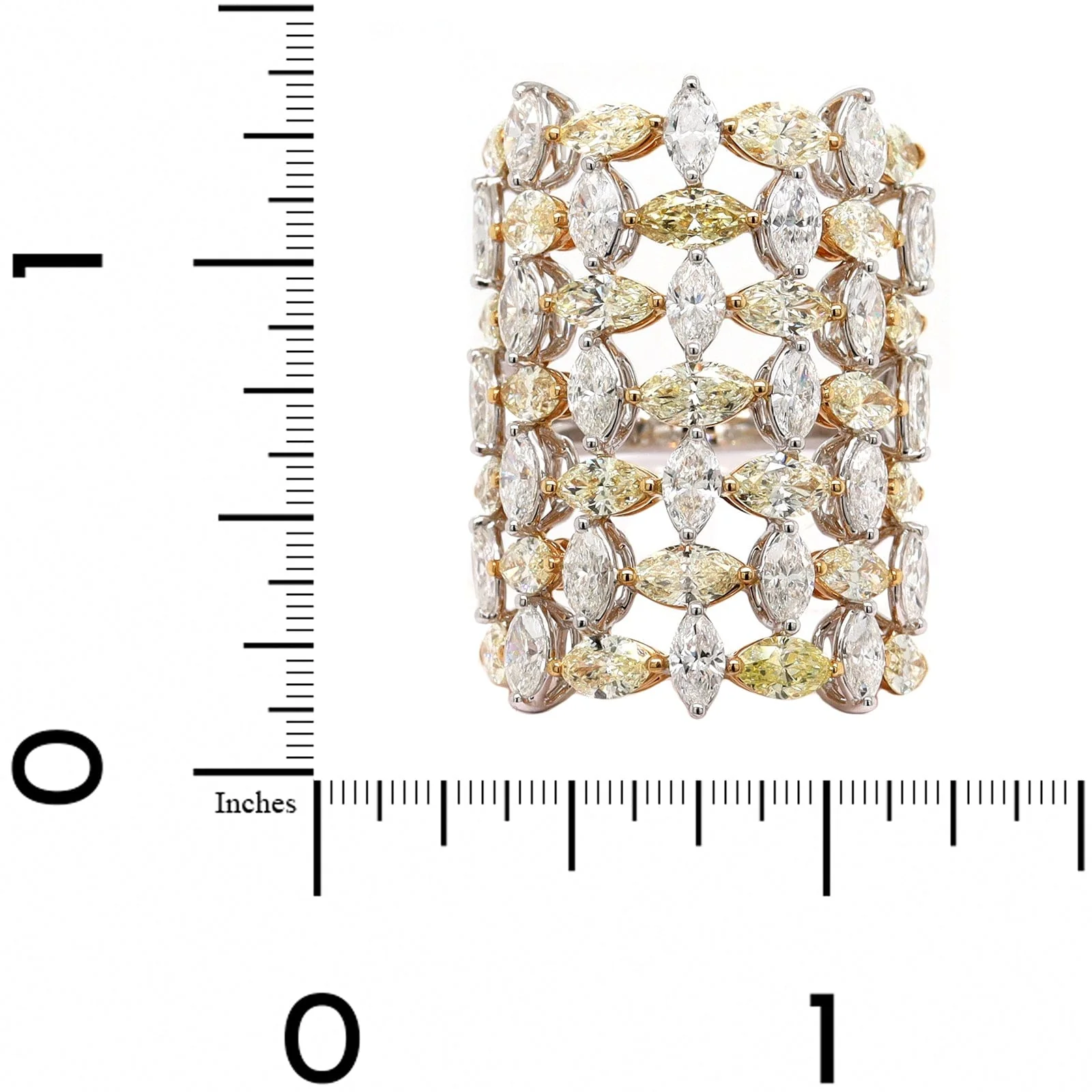 Etho Maria 18K Two-Tone Gold White and Yellow Marquise Diamond Ring - Image 4