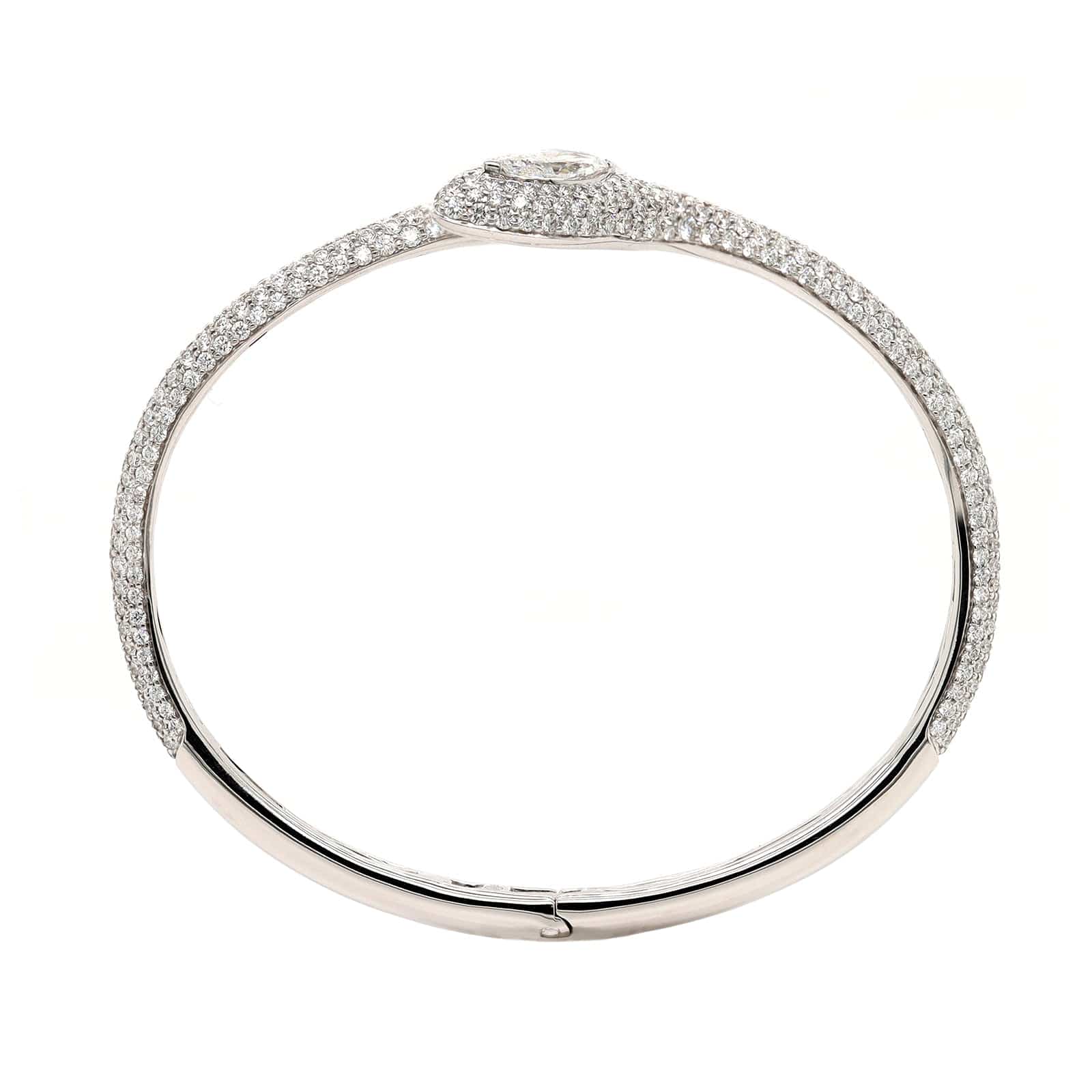 Etho Maria 18K White Gold Diamond Snake Cuff Bracelet - Image 3