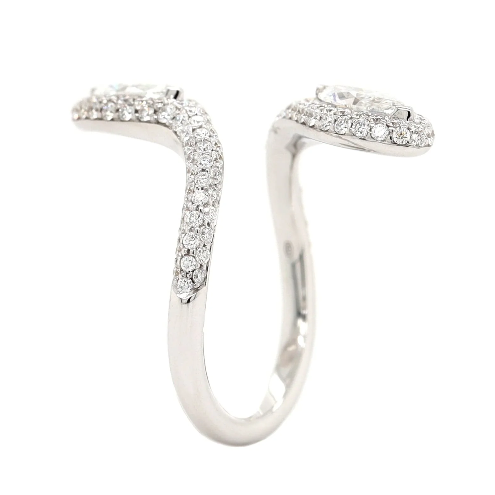 Etho Maria 18K White Gold Marquise Cut Diamond Snake Ring - Image 2