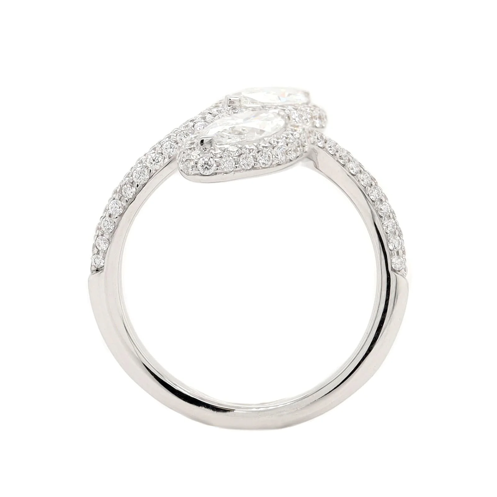 Etho Maria 18K White Gold Marquise Cut Diamond Snake Ring - Image 3