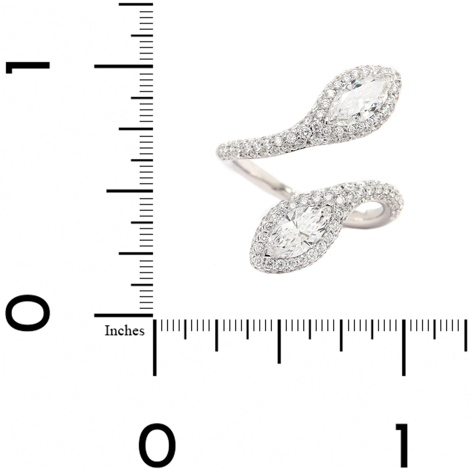 Etho Maria 18K White Gold Marquise Cut Diamond Snake Ring - Image 4