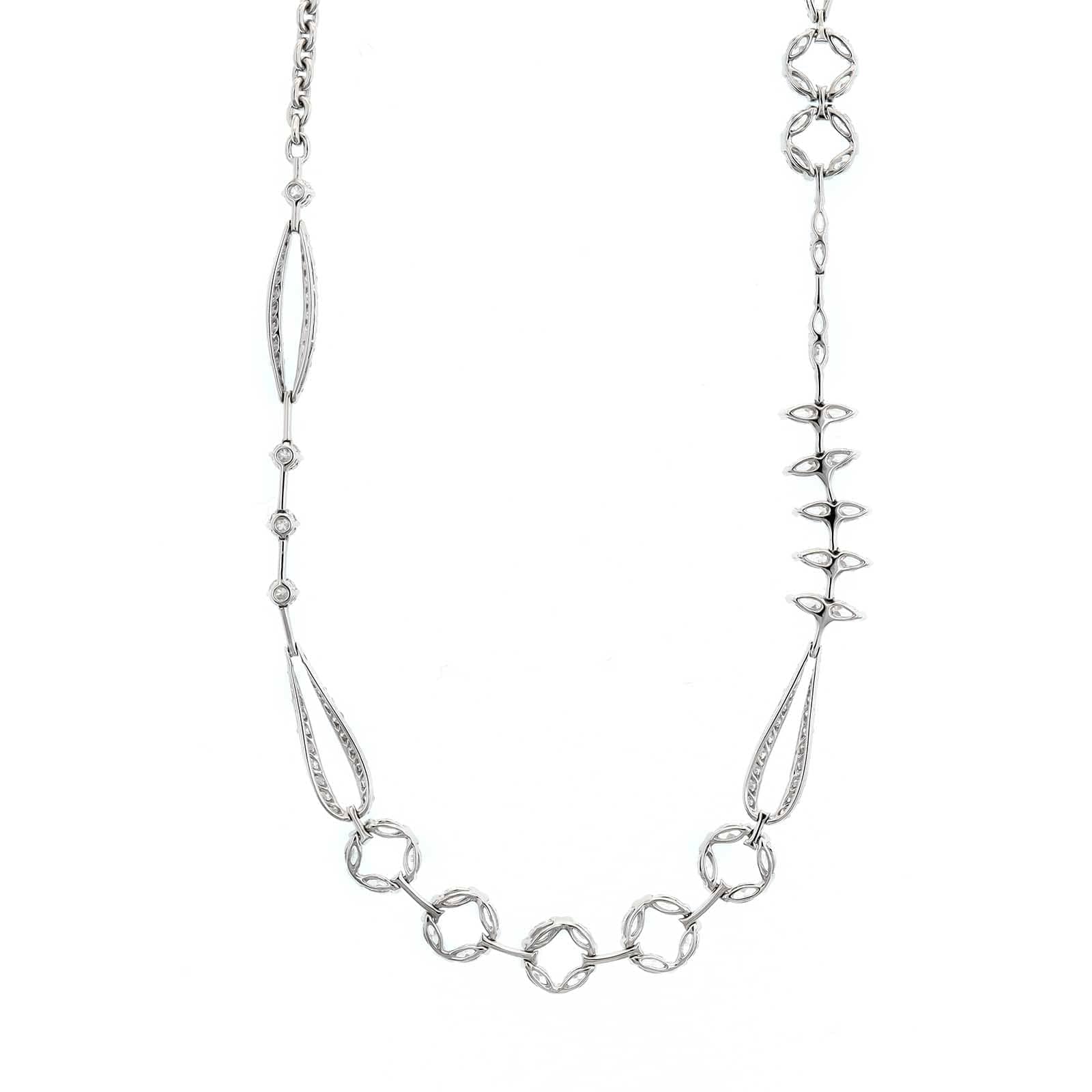 Etho Maria 18K White Gold Multi Shaped Diamond Necklace - Image 2