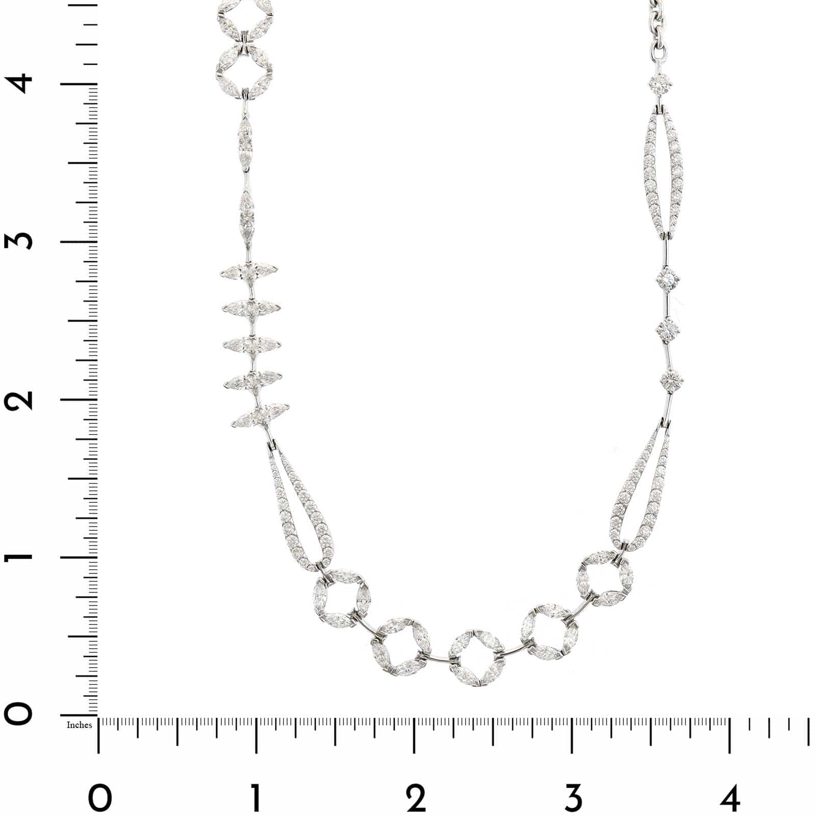 Etho Maria 18K White Gold Multi Shaped Diamond Necklace - Image 4
