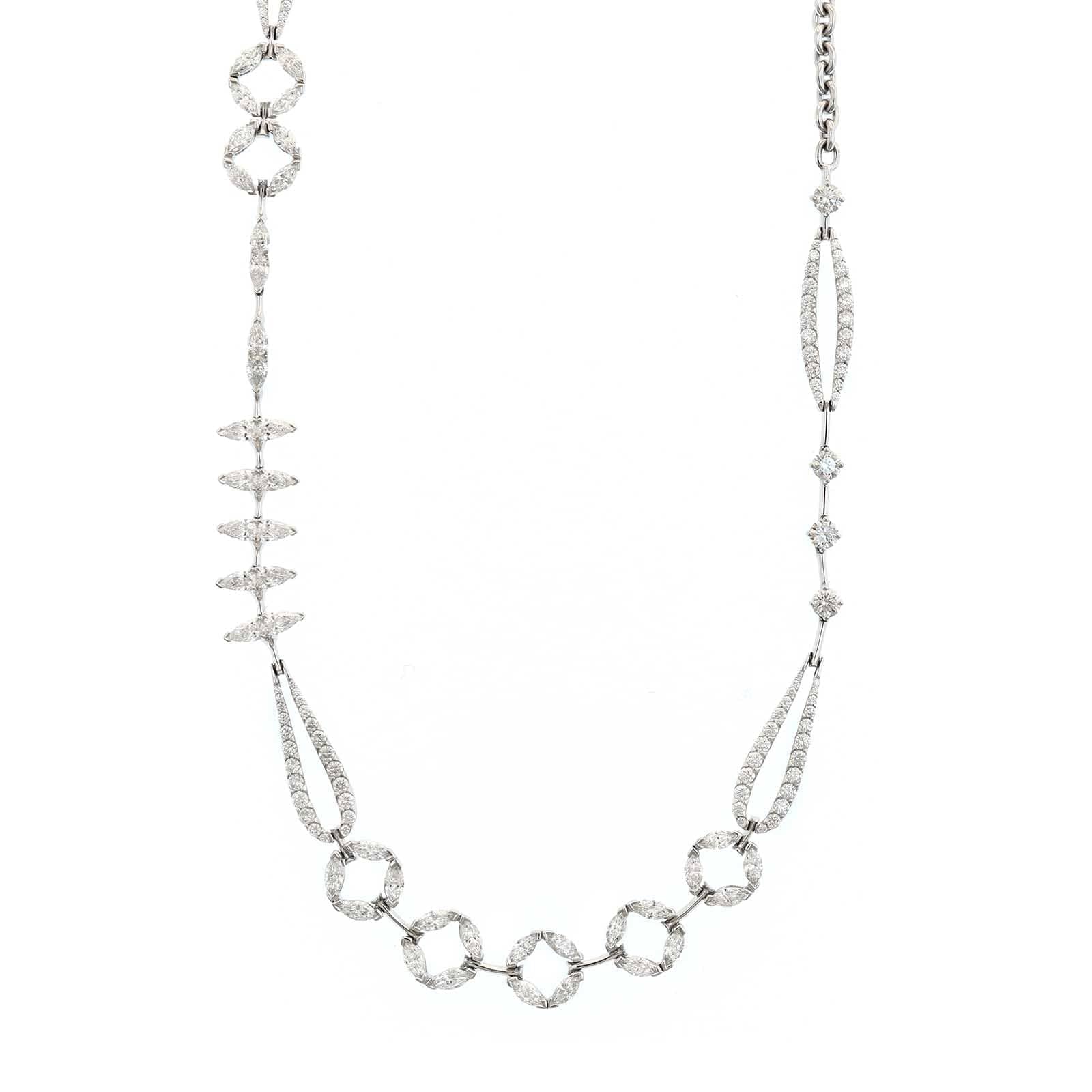 Etho Maria 18K White Gold Multi Shaped Diamond Necklace - Image 5