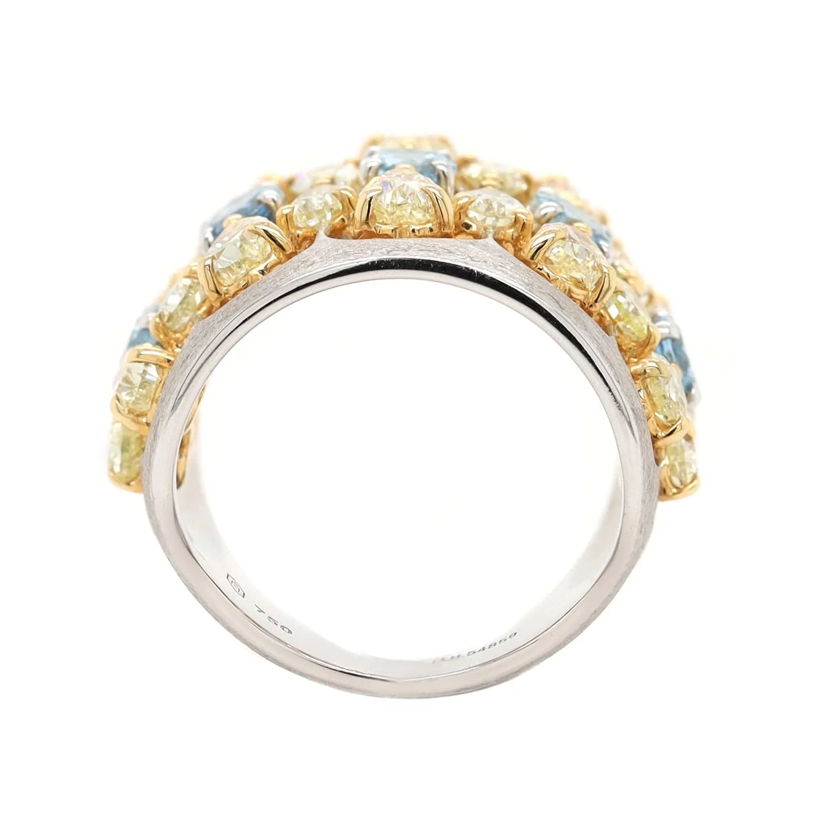 Etho Maria 18K Yellow and White Gold Pear Shaped Diamond and Aquamarine Ring - Image 3