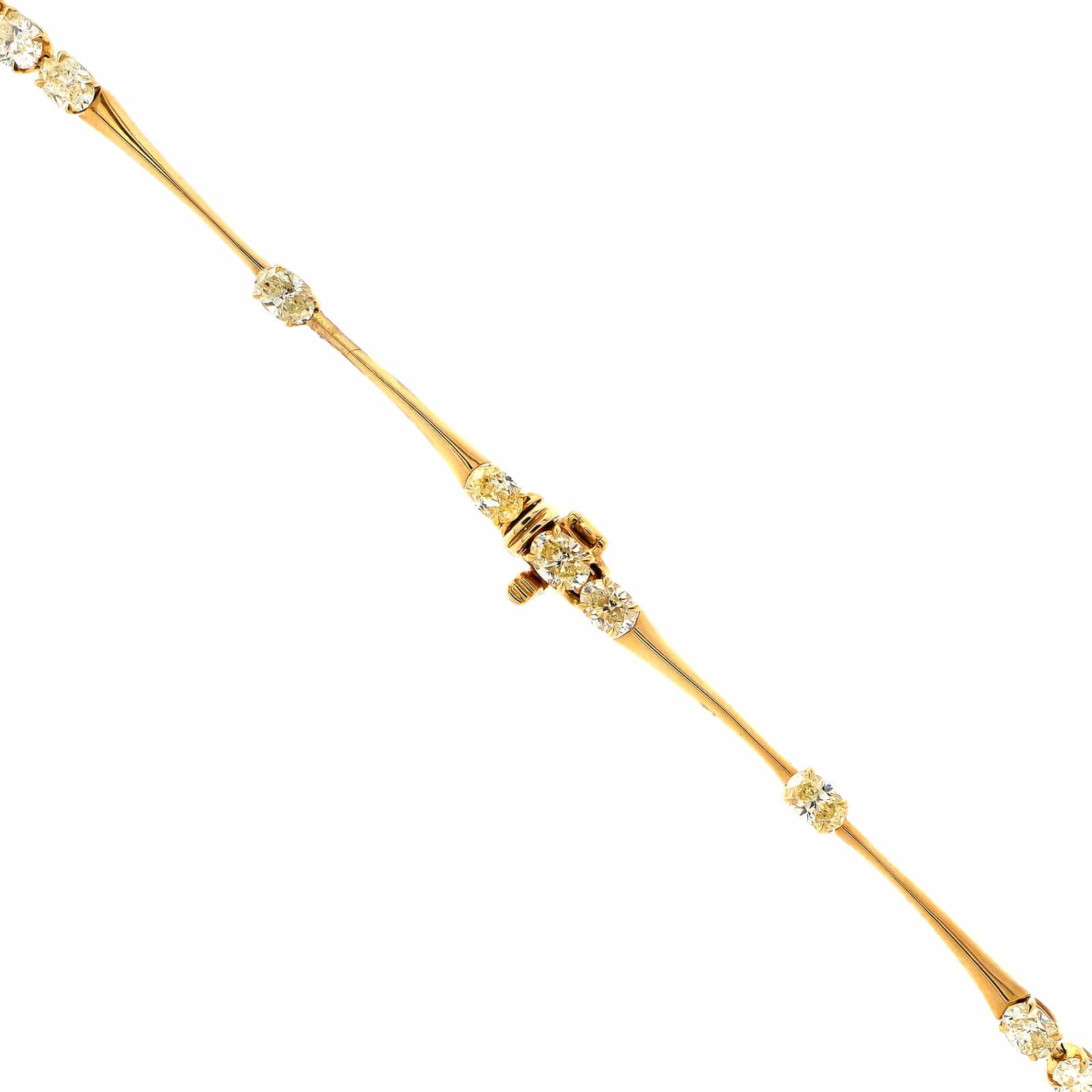 Etho Maria 18K Yellow Gold Alternating Diamond Bar Link Necklace - Image 2