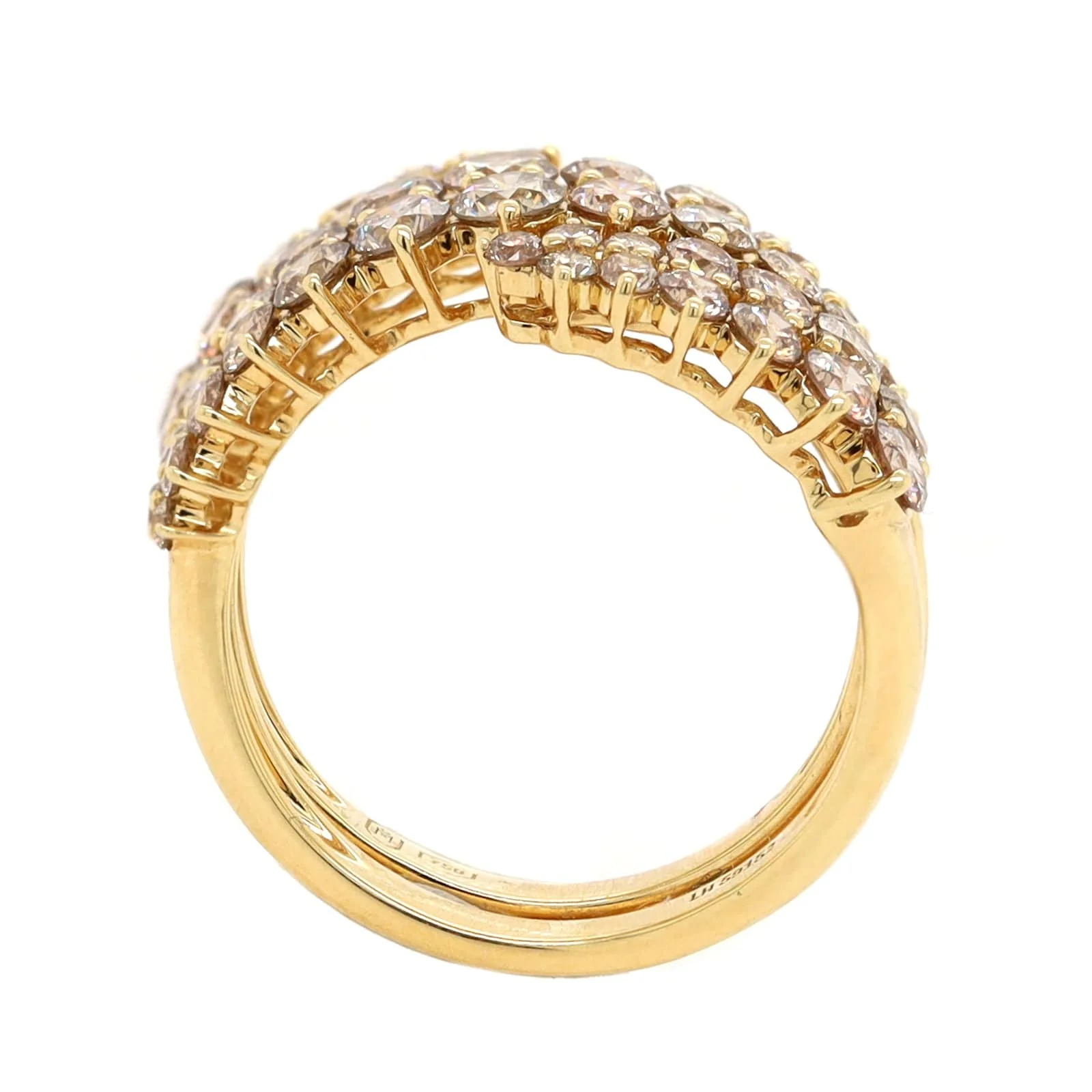 Etho Maria 18K Yellow Gold Brown Diamond Bypass Ring - Image 3