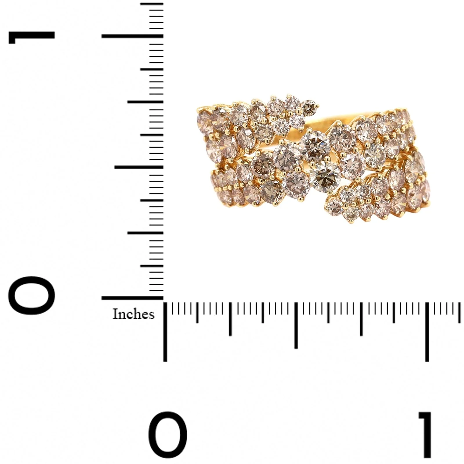 Etho Maria 18K Yellow Gold Brown Diamond Bypass Ring - Image 4
