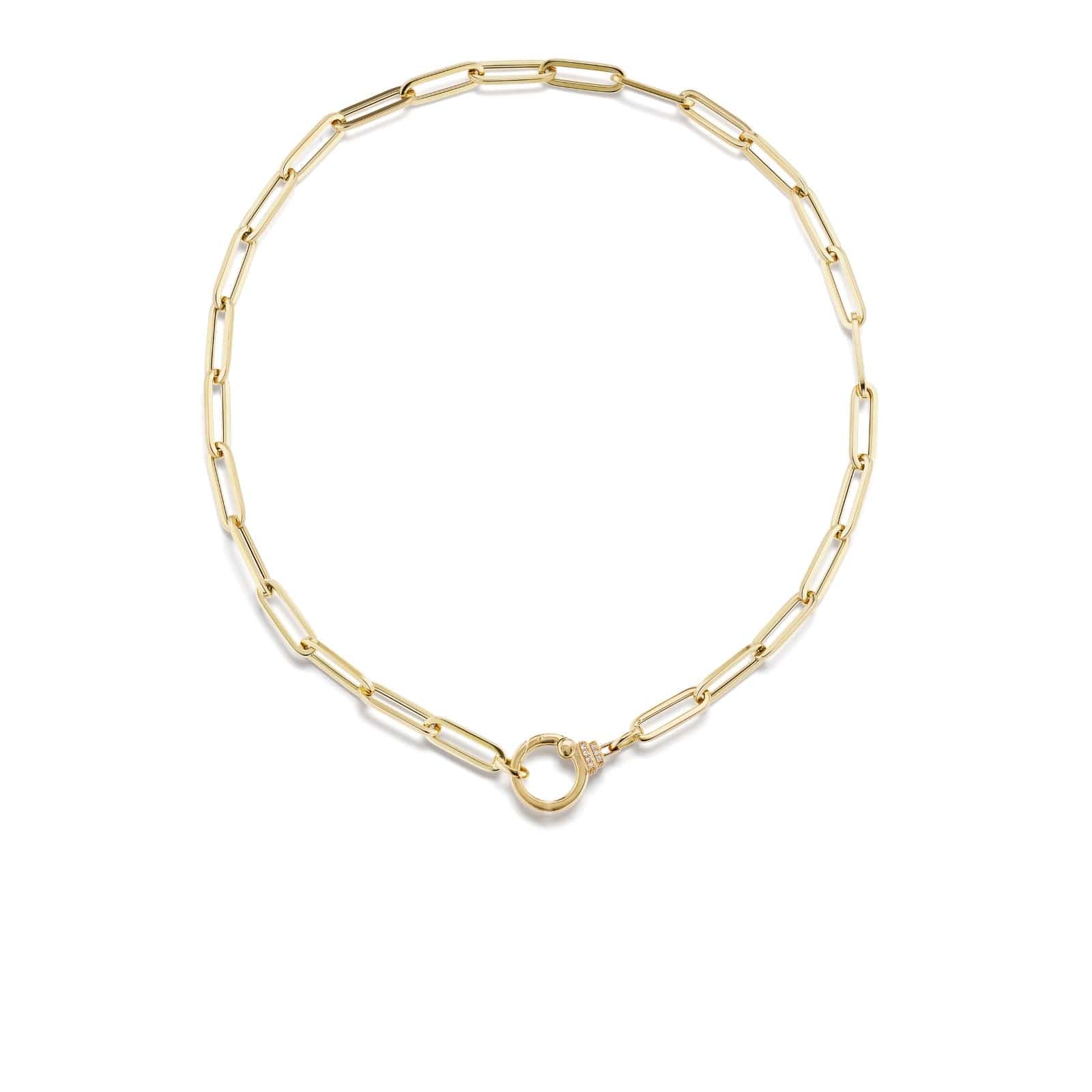 Sorellina 18K Yellow Gold Paperclip Diamond Chain Necklace