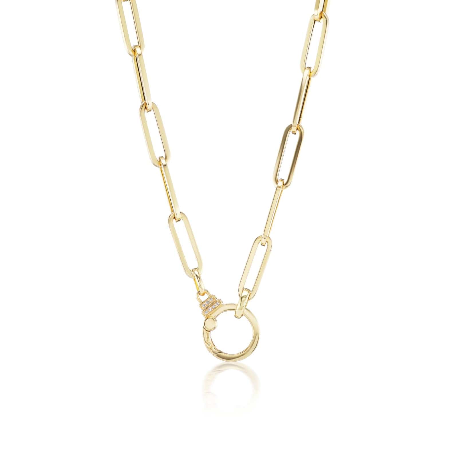 Sorellina 18K Yellow Gold Paperclip Diamond Chain Necklace - Image 2